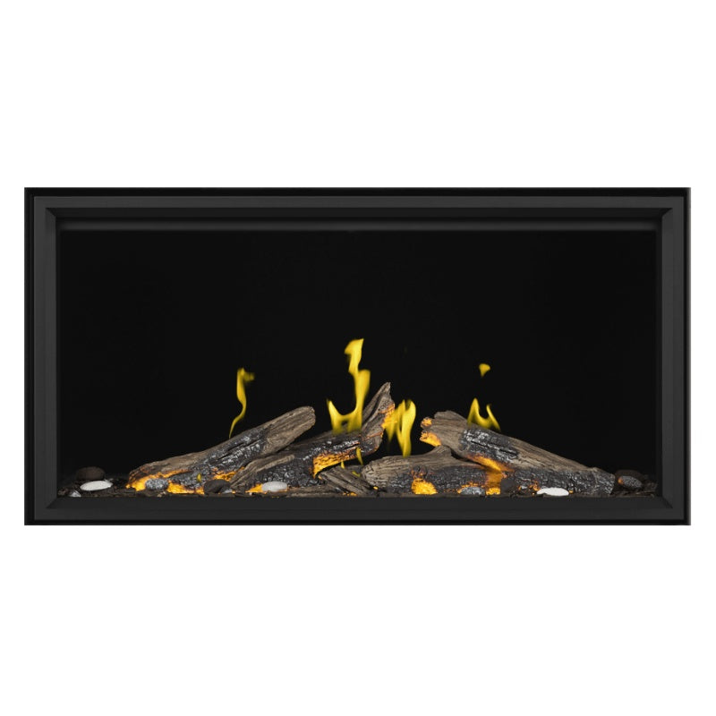 Napoleon 50-Inch Direct Vent Linear Gas Fireplace with Luminous Logs - Modern Tall Vector Design for Living Room, Bedroom, or Office Heating