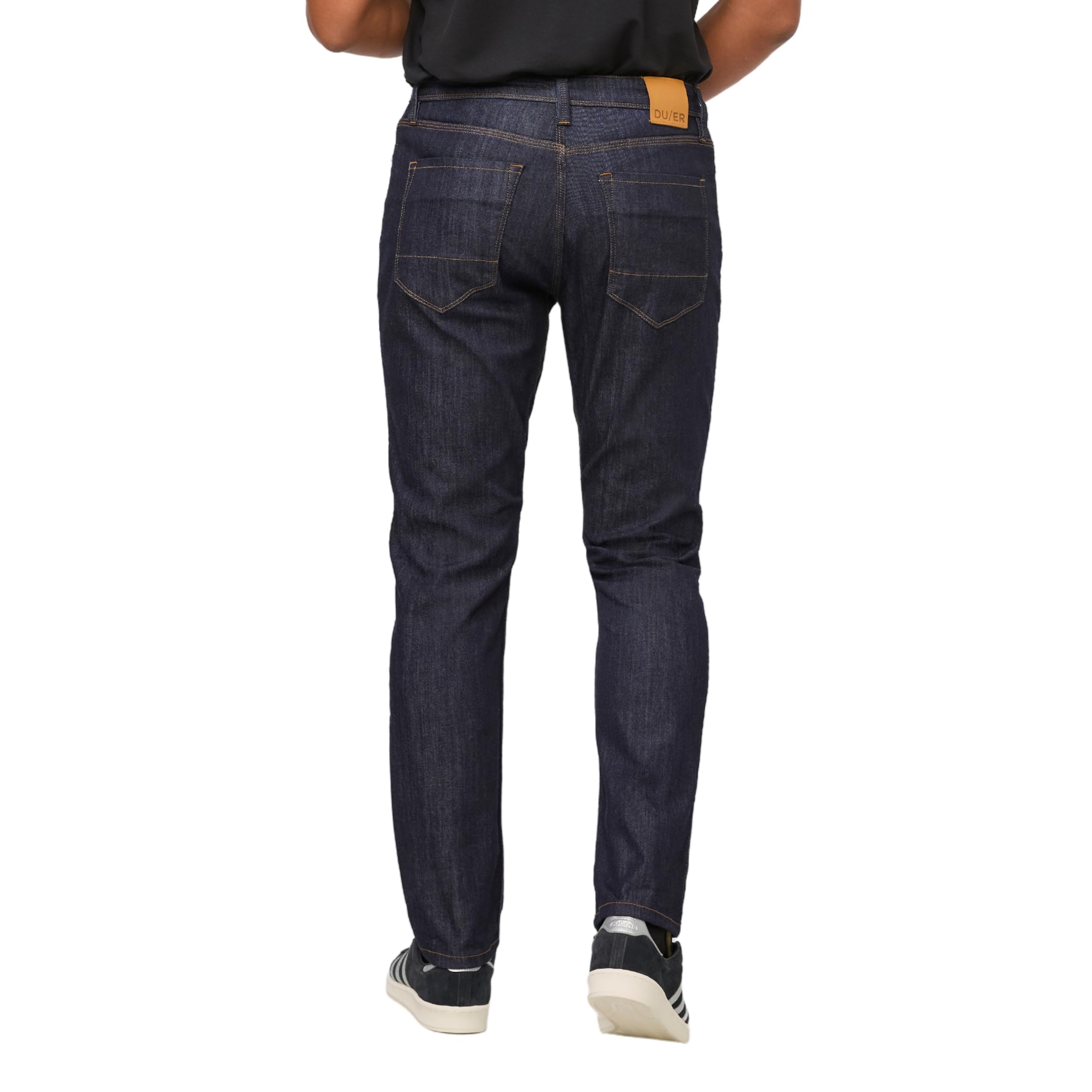 DU/ER Men's Performance Denim Relaxed Tapered Jeans - Stretch Comfort for Active Lifestyle | Perfect for Work, Travel & Outdoor Adventures