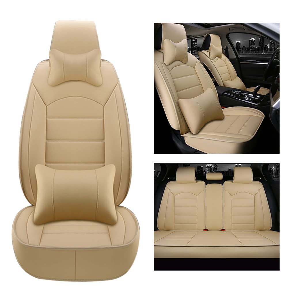 Premium PU Leatherette Car Front Seat Covers for Nissan Murano - Airbag Compatible, Beige Luxury Seat Protectors | Perfect for Daily Commuting, Road Trips & Car Interior Protection