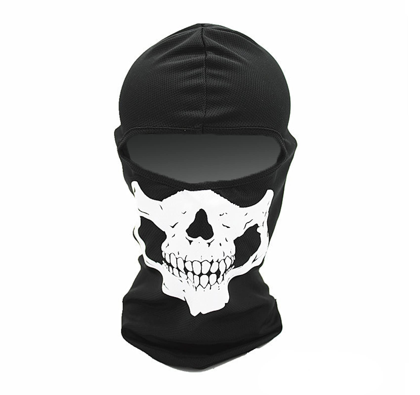 JANSONG Breathable UV Protection Face Mask Balaclava - Lightweight Summer Skull Bandana for Motorcycle, Cycling, Skiing & Cosplay - Unisex Headgear for Men & Women (Black) - Perfect for Outdoor Sports, Halloween Costumes & Sun Protection