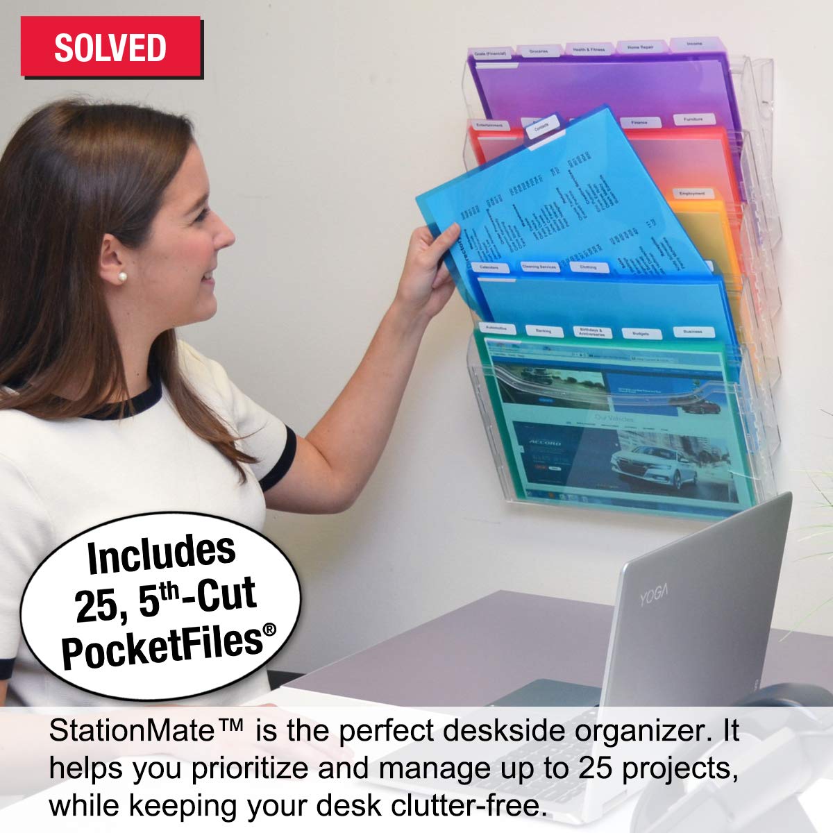 Ultimate 5-Tier Vertical Wall File Organizer - Hanging File Sorter for Office & Home | Multi-Purpose Display Rack with 25 Pockets | Perfect for Project Files, Mail, Documents & Office Organization