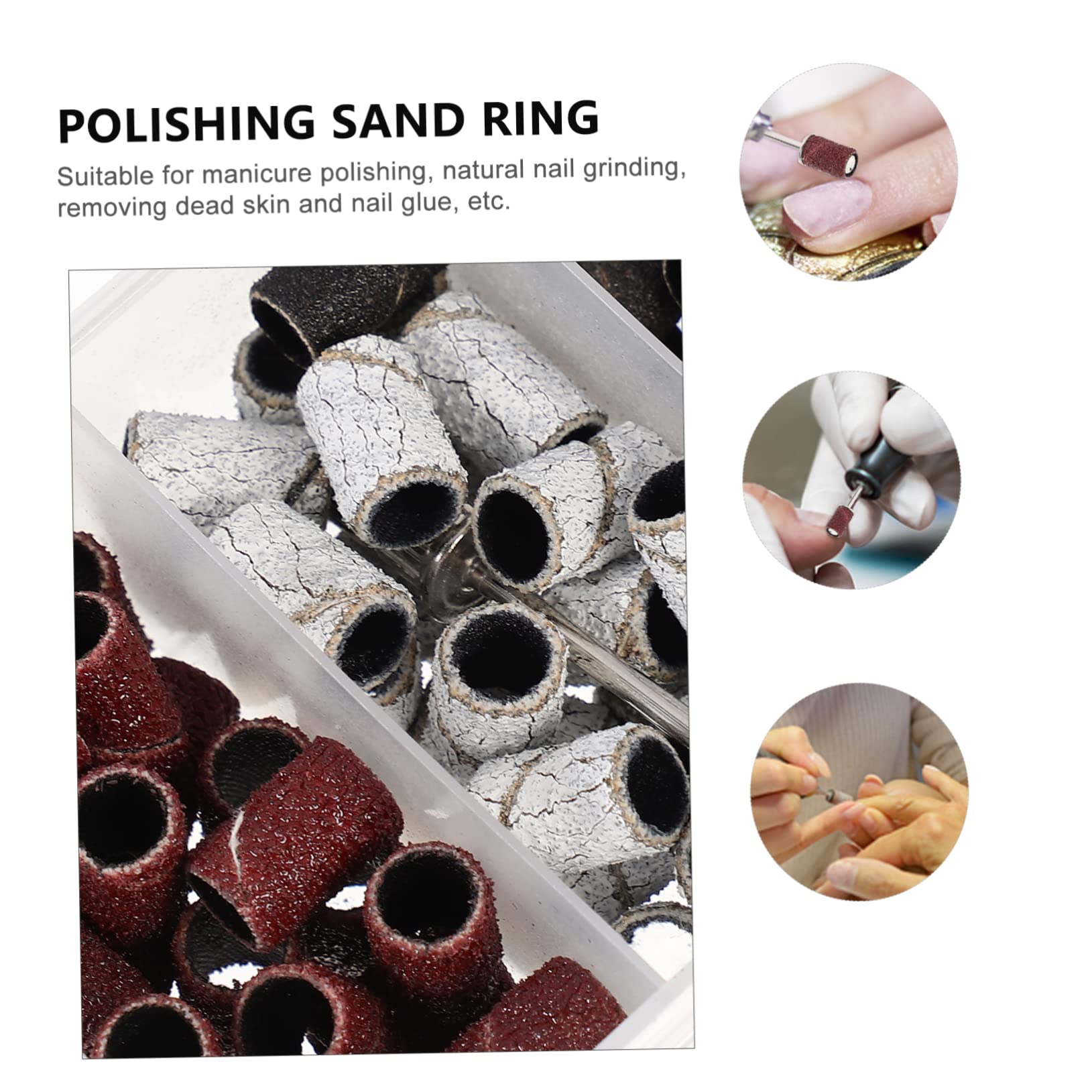 FOMIYES 75pcs Nail Sanding Bands for Drill - Professional Manicure Polishing & Grinding Heads - Durable & Easy to Use for Salon & Home Nail Care