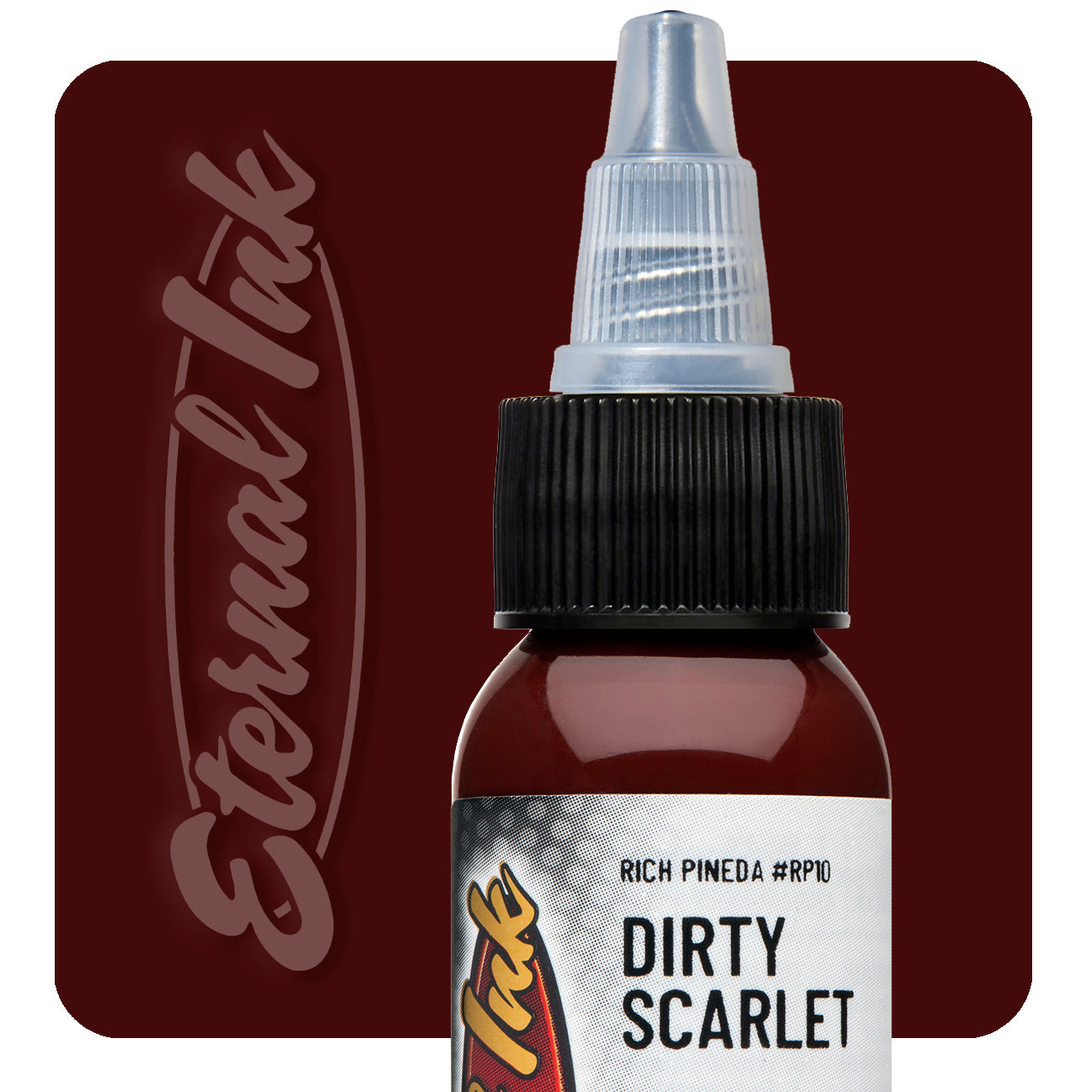 Eternal Rich Pineda Dirty Scarlet Ink 1oz - Professional Tattoo Ink for Artists - Perfect for Tattooing, Body Art & Permanent Makeup