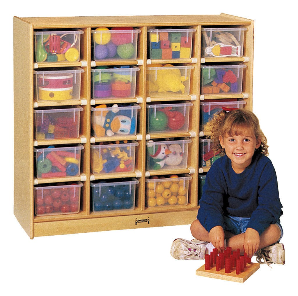 Jonti Craft® 20 Cubbie Tray Mobile Unit with Colorful Storage Bins - Perfect for Classroom Organization, Daycare Supplies & Kids' Toy Storage