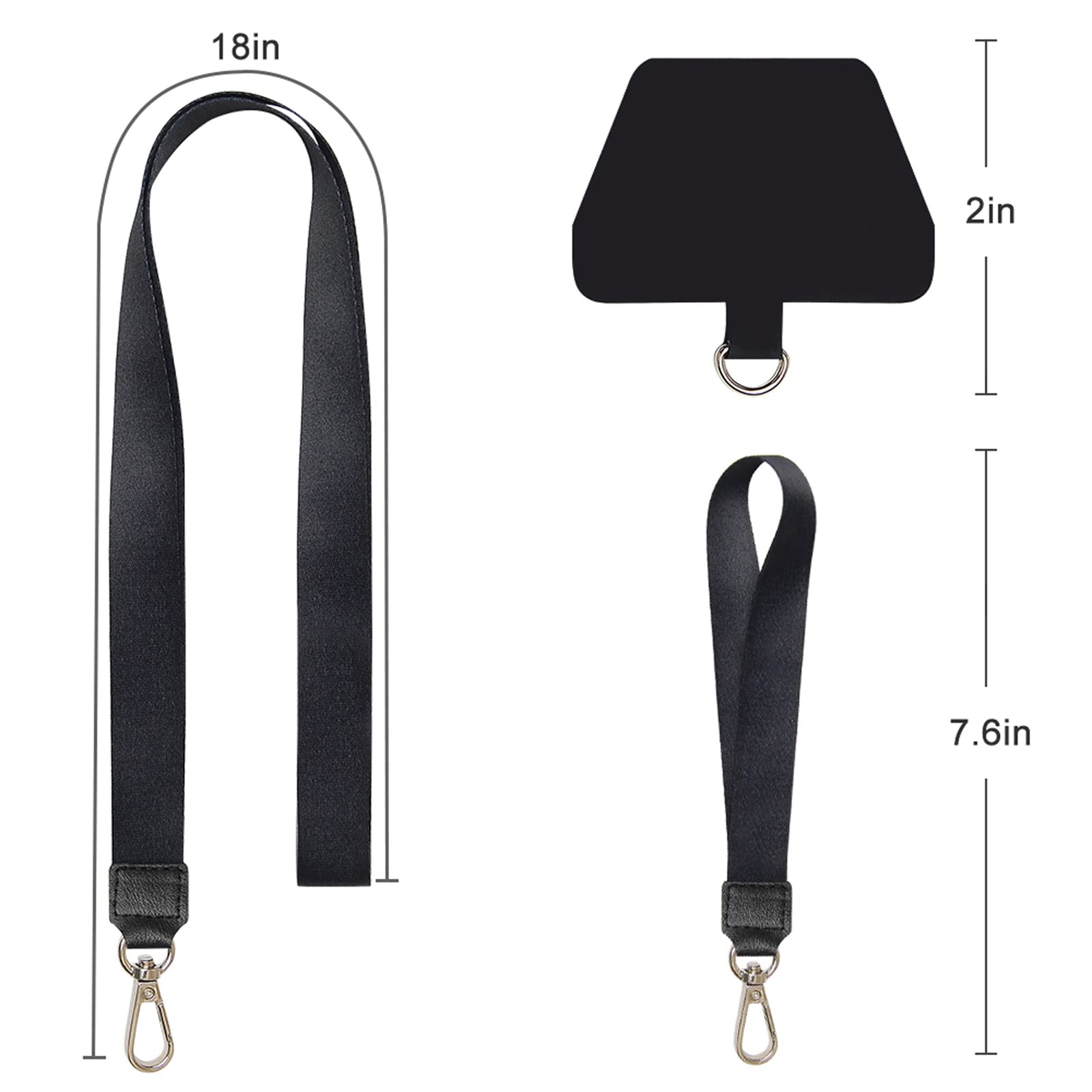 SHANSHUI Universal Phone Lanyard with Neck Strap & Wrist Tether - Secure Keychain Holder for All Smartphones (Black) - Perfect for Work, Travel, and Outdoor Activities