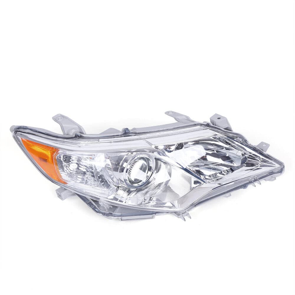 2012-2014 Toyota Camry Right Passenger Side Headlight Assembly - Chrome Projector Headlamp Replacement (Part# 8115006470, 8111006470) | Perfect for Night Driving & Foggy Conditions
