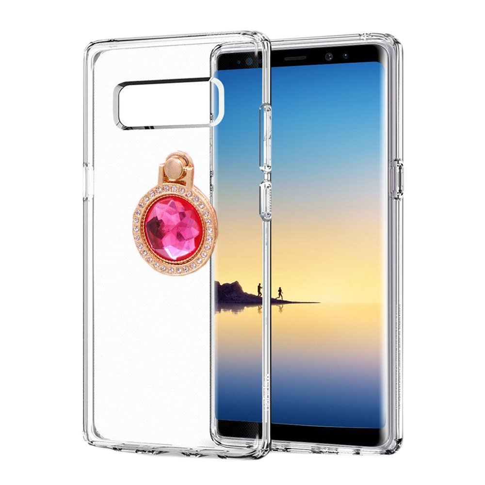 BLU R1 HD (R0010UU) Case - 360° Rotating Ring Kickstand, Clear Anti-Scratch Shockproof Acrylic + TPU Soft Bumper Cover for BLU R1 HD 5.0 Inch (2016 Model Only) - Perfect for Work, Travel & Everyday Protection