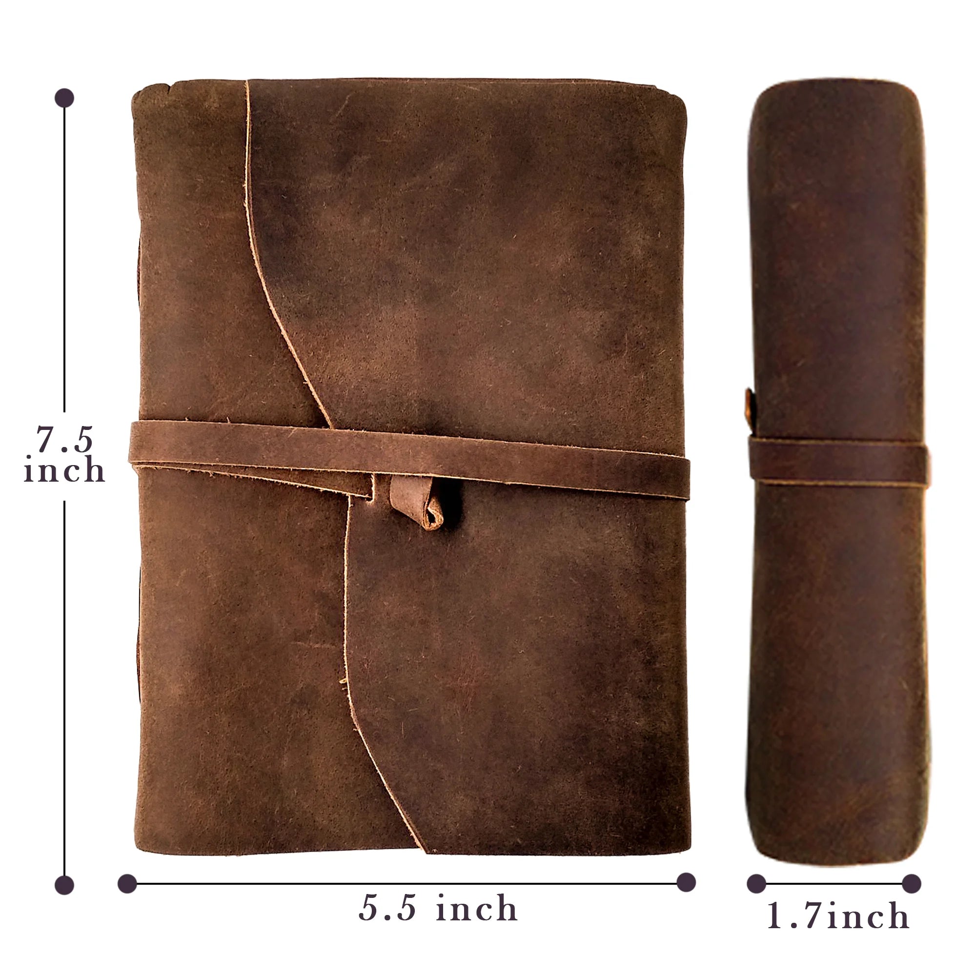 Handmade Leather Bound Journal - Premium Writing Notebook for Men & Women - Perfect for Travel, Journaling & Note Taking