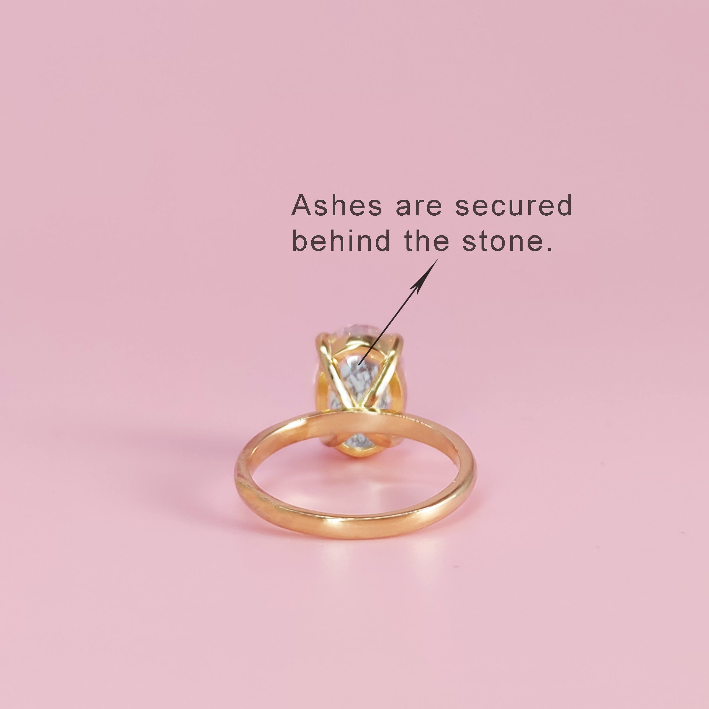 Oval Cut Moissanite Ashes Ring for Women - Elegant Memorial Jewelry for Loved Ones | Perfect for Remembrance, Funeral, or Anniversary Gifts