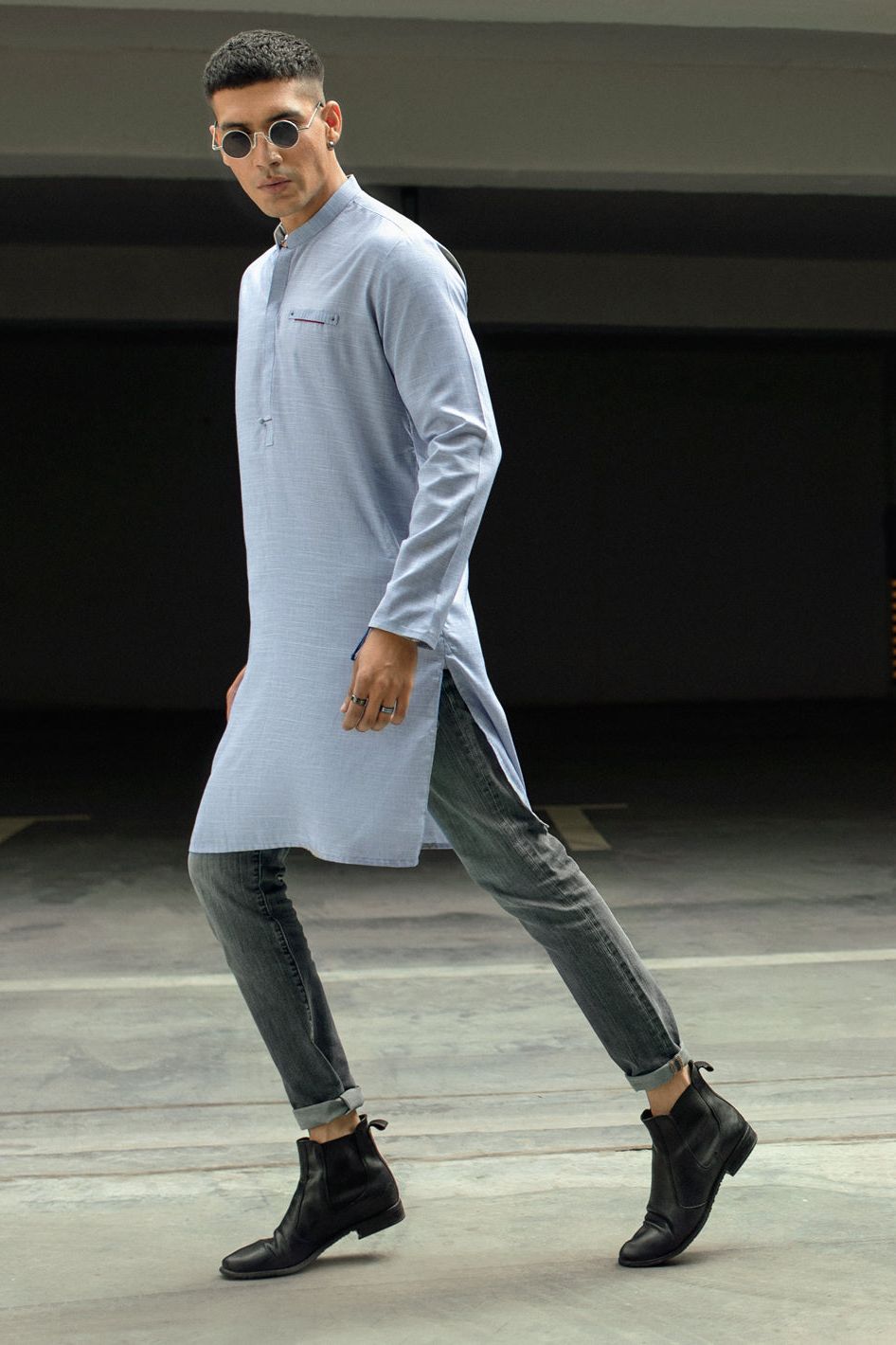 Stylish Light Blue Blended Kurta for Women - Comfortable & Trendy Indian Ethnic Wear - Perfect for Festivals, Weddings & Casual Outings