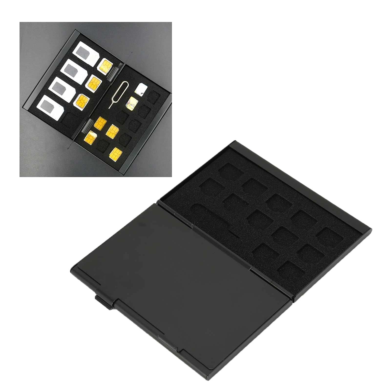 XIASABA SIM Card Holder - Portable Travel Memory Card Storage Case with Pin Slot, Dustproof & Shockproof - Perfect for Travel, Business, and Daily Organization