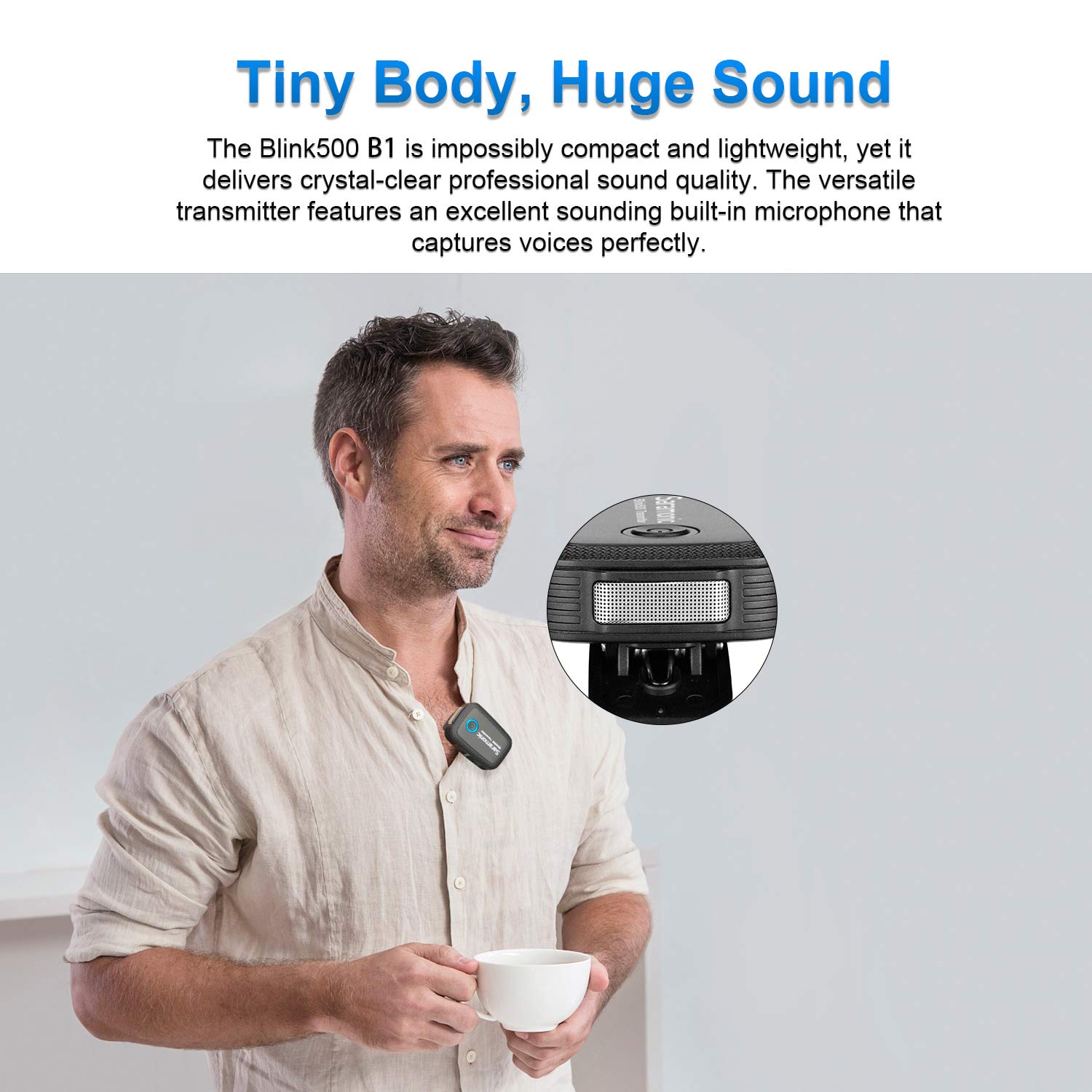 Saramonic Blink500 2.4GHz Wireless Microphone System - Ultracompact Dual-Channel Lavalier Mic for Smartphone, DSLR Camera, Tablet & Mirrorless - Perfect for YouTube, Facebook Live, Vlogging, Video Recording & Podcasting - Ideal for Content Creators, Streamers & Filmmakers