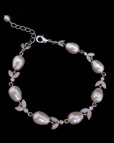 Elegant Silk Pearl Bridal Bracelet by Stephanie Browne – Perfect for Weddings, Prom & Special Occasions