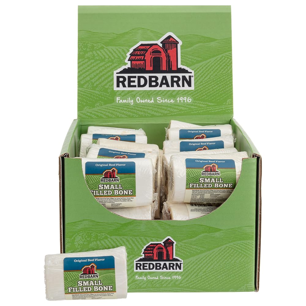 Redbarn Filled Dog Bones - Natural Peanut Butter, Cheese & Bacon, Beef Flavors - Long-Lasting Dental Chews for Aggressive Chewers | Perfect for Training Rewards & Teeth Cleaning at Home