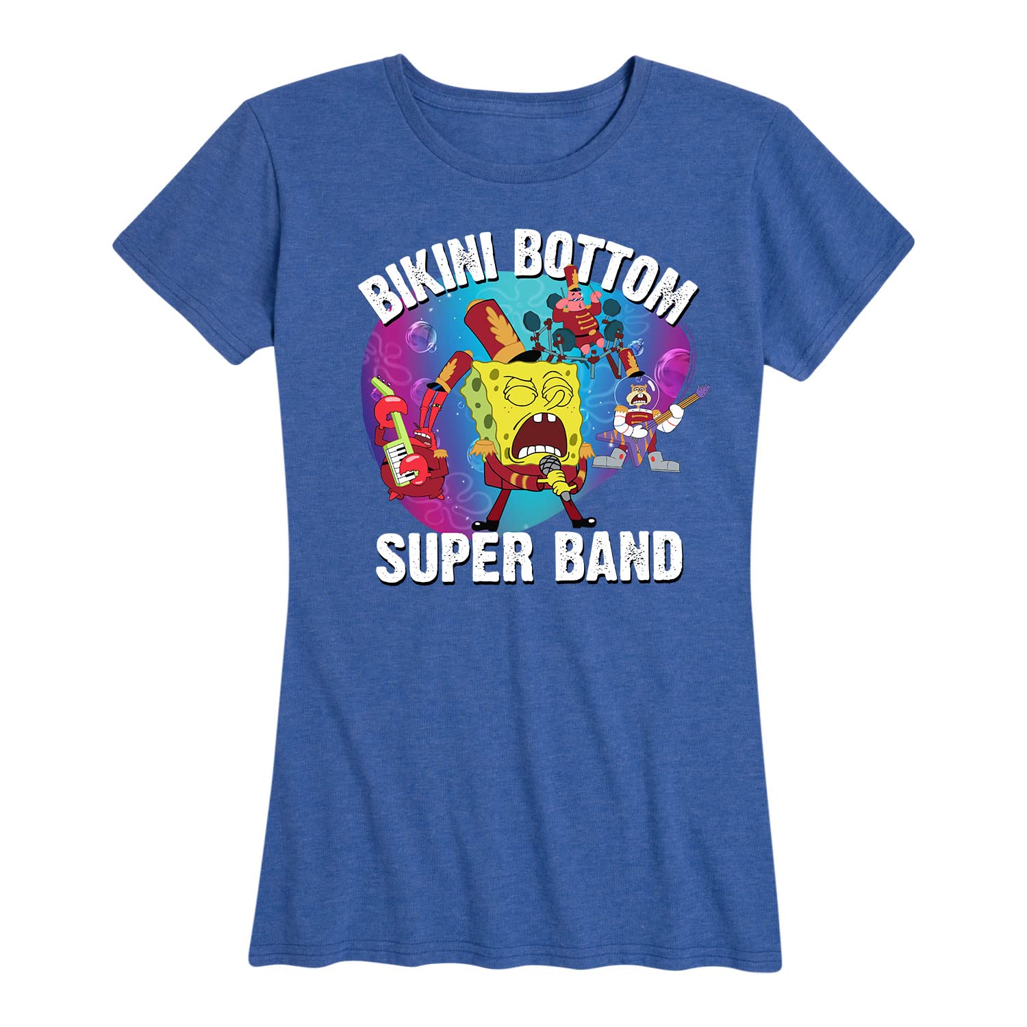 SpongeBob SquarePants Bikini Bottom Bubble Bowl Graphic T-Shirt - Women's Short Sleeve Casual Tee - Funny Cartoon TV Show Merchandise for Fans, Gifts, and Everyday Wear