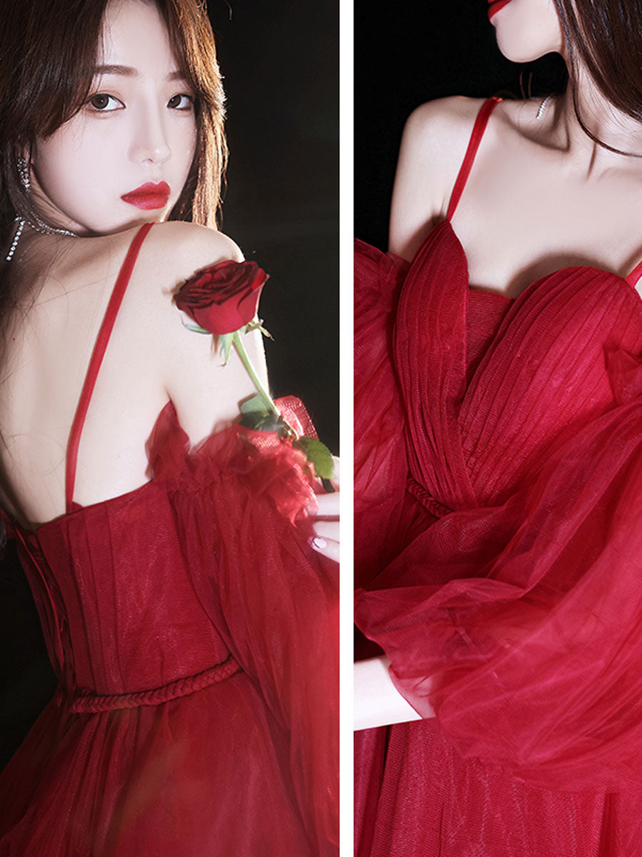 Elegant Red Sweetheart Neckline Tulle Short Prom Dress - Fluffy Puffy Homecoming Party Gown for Women | Perfect for Prom, Homecoming, Cocktail Parties & Special Occasions