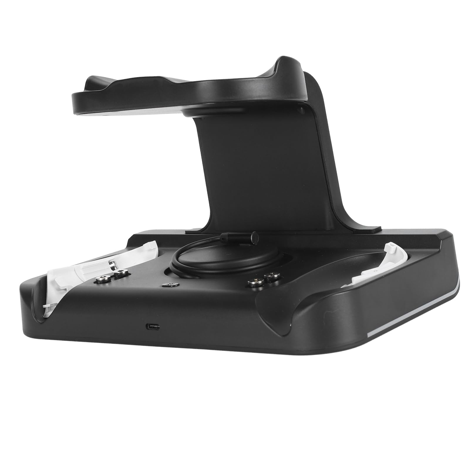 VR Charging Station with RGB Lights, Wall Mount & Fast Charging, 2x1800mAh Controller Charger - Perfect for VR Headset Accessories (Black) - Ideal for Gaming Setups & VR Enthusiasts