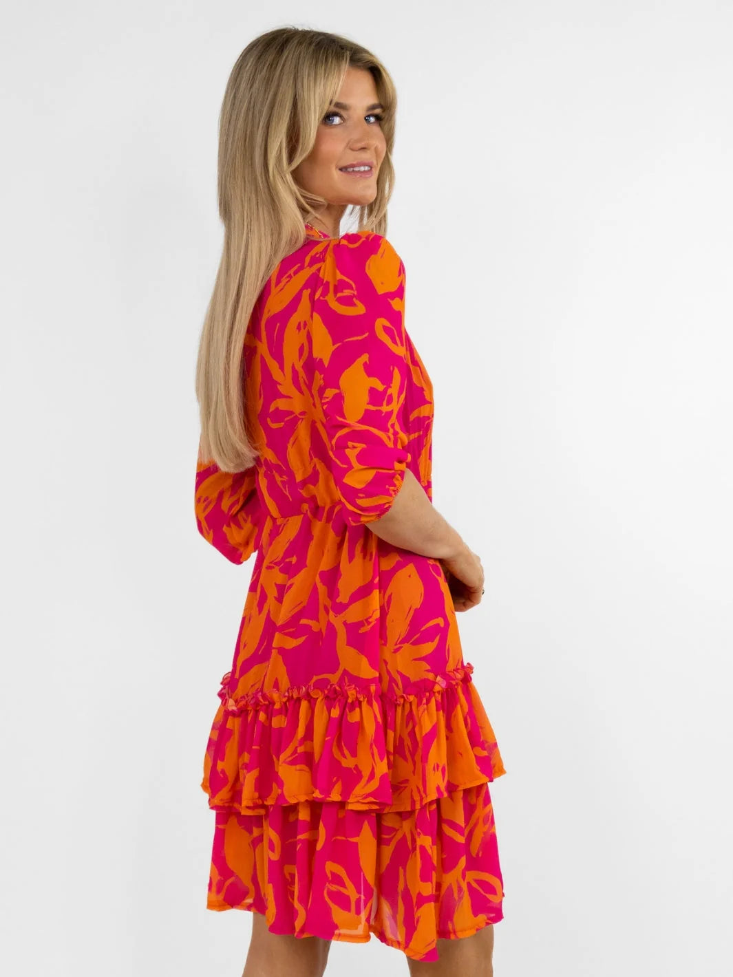 Sexy Latina Mini Dress for Women - Flirty Pink & Orange Bodycon Party Dress | Perfect for Nightclubs, Dates & Summer Outings