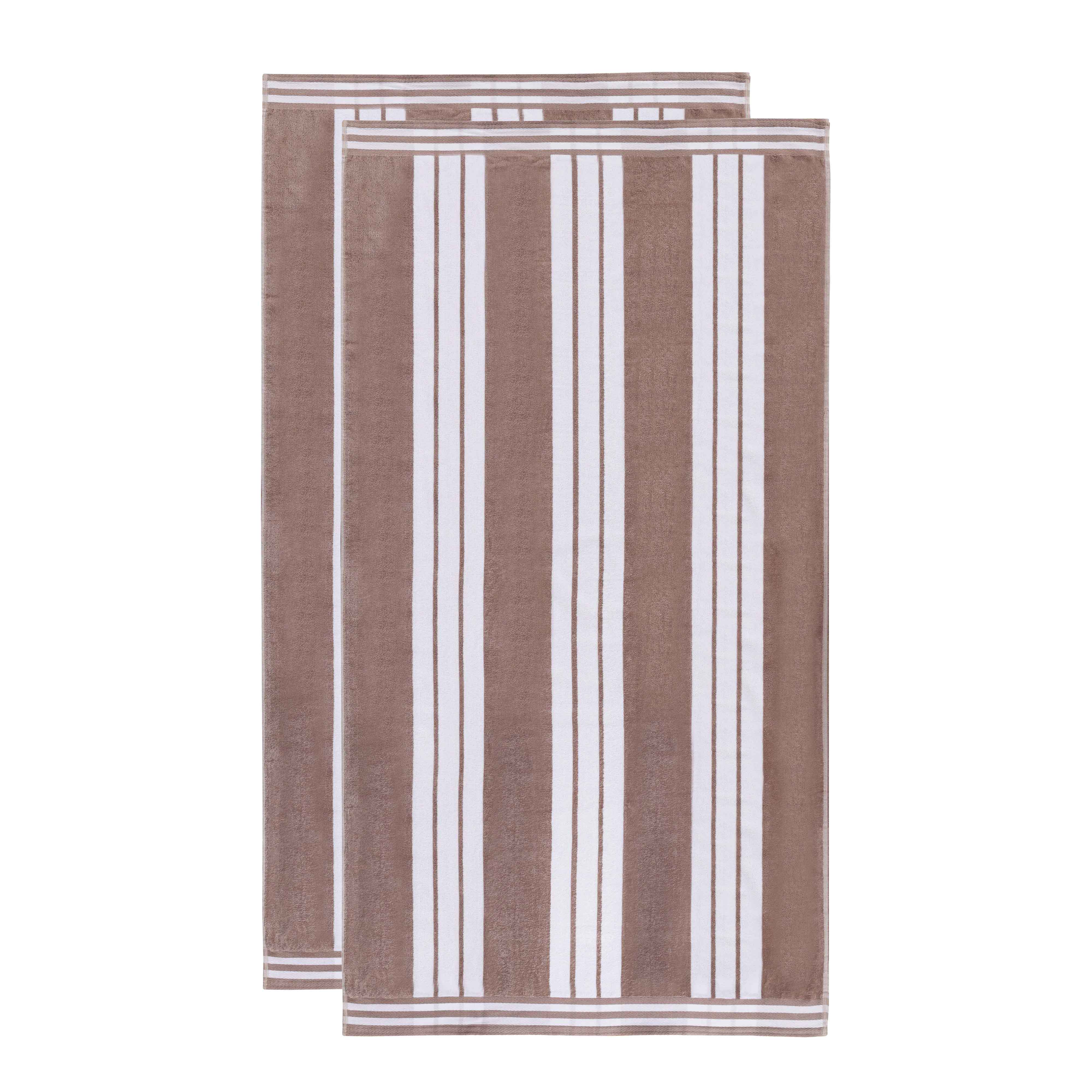 Premium Oversized Cabana Striped Cotton Beach Towel Set - 2, 4, or 6 Pack - Soft Quick-Dry Bath Towels for Pool, Beach, Vacation & Spa Days