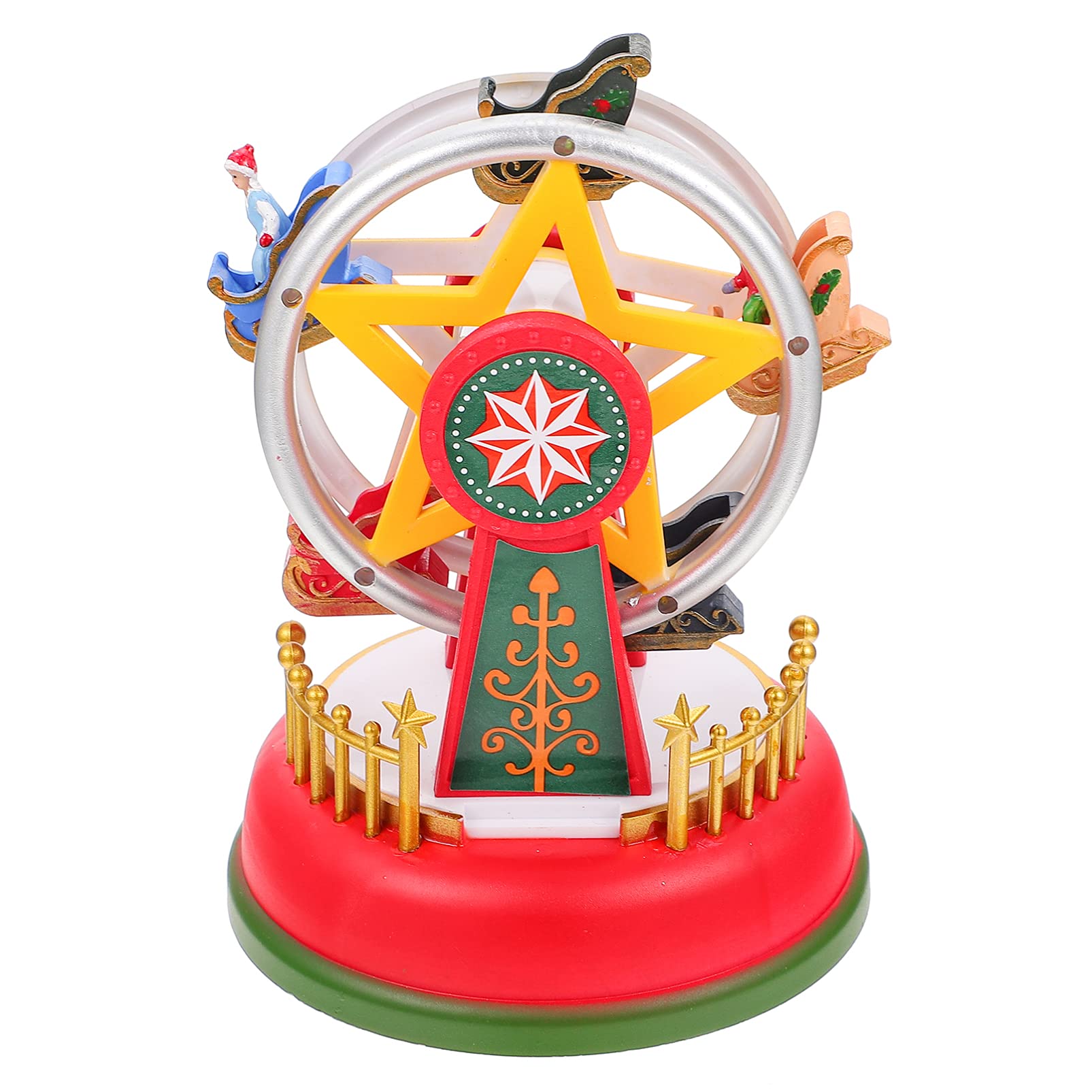 FOMIYES Musical Ferris Wheel Toy - Light Up Christmas Nativity Decor with Music for Kids, Plastic Sky Wheel Sculpture for Holiday Home Decoration | Perfect for Christmas Tree Ornaments, Birthday Gifts & Children's Room Decor