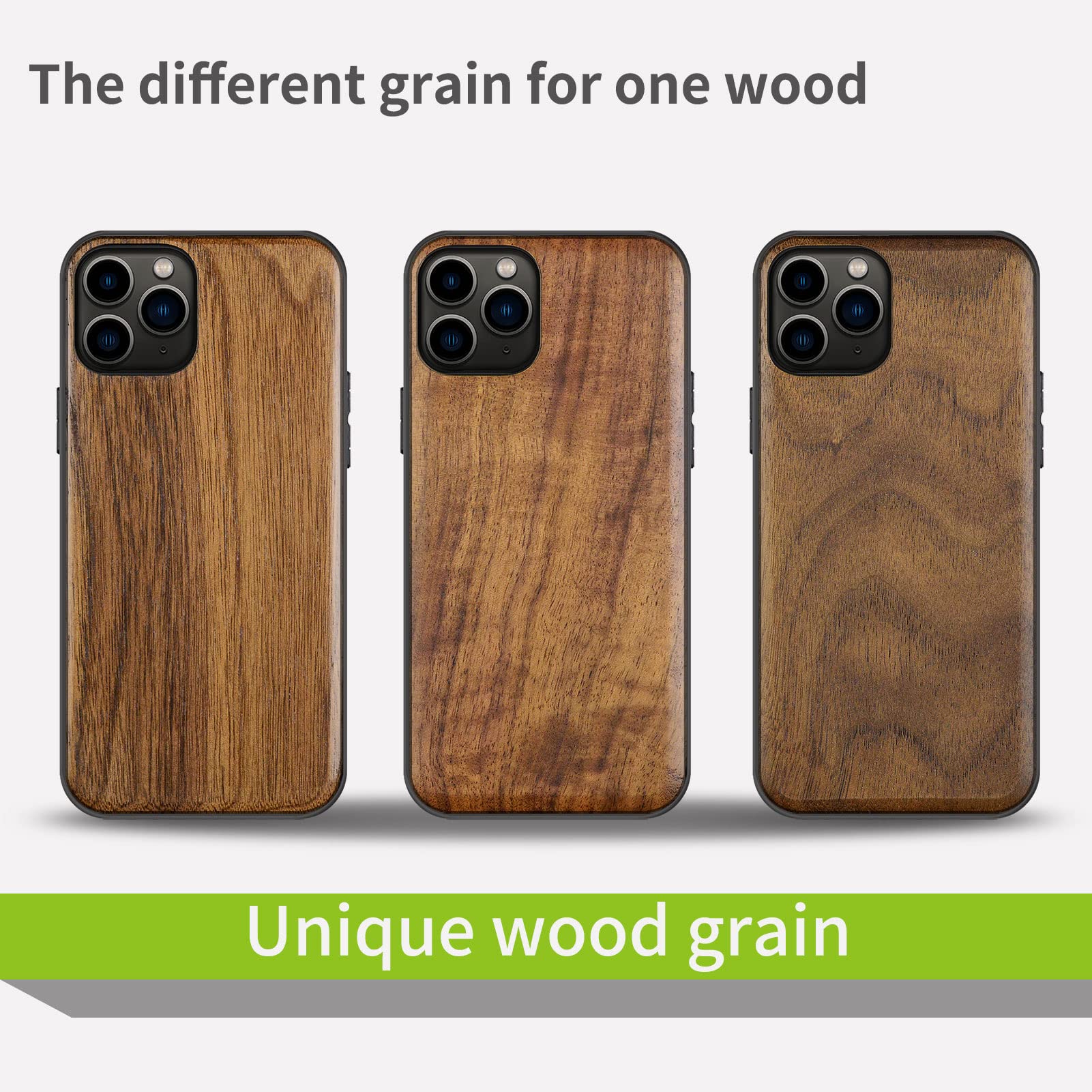 Carveit Real Wood iPhone 11 Pro Max Case - Hard Walnut Wood & Black Soft TPU Shockproof Protective Cover - Durable Wooden Phone Case for Apple iPhone 11 Pro Max - Perfect for Outdoor Adventures & Business Meetings
