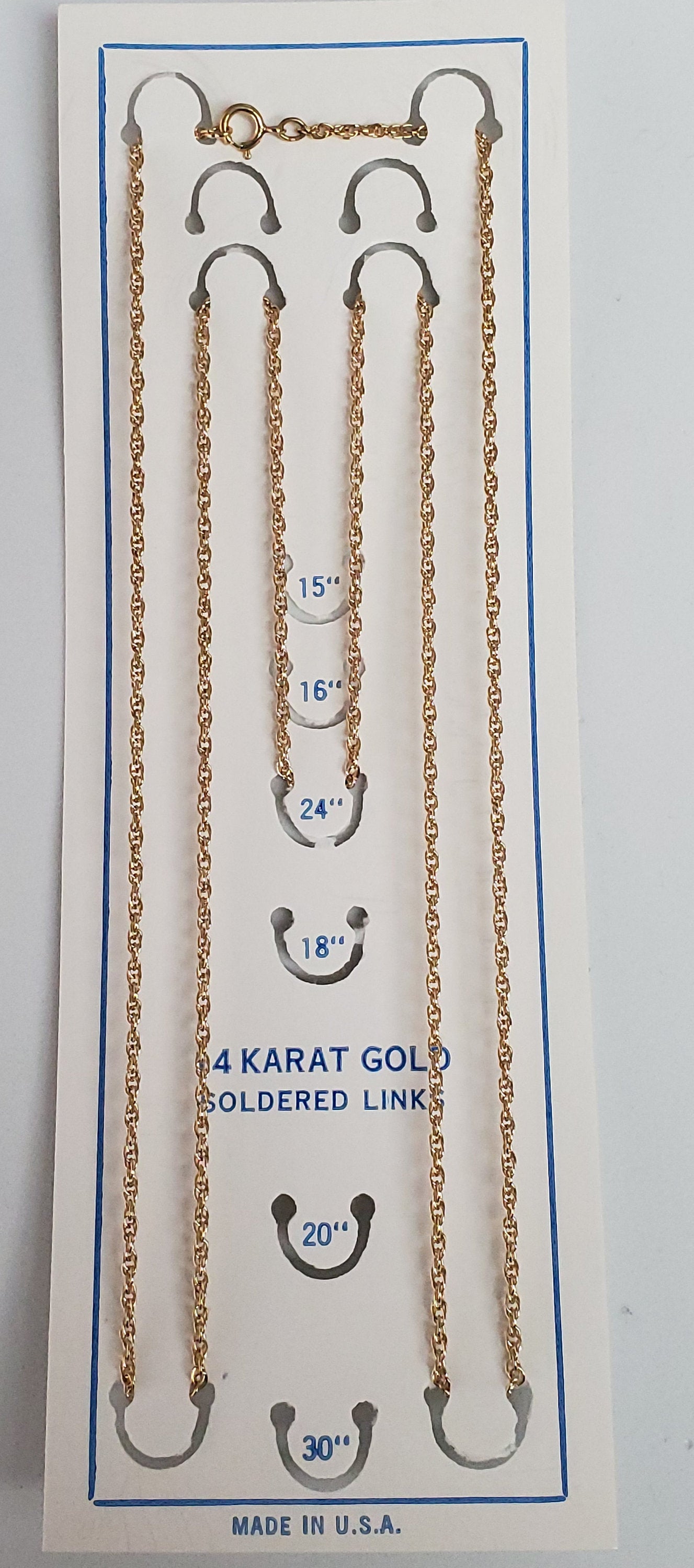 1.4MM 14K Solid Gold Rope Chain Necklace for Women & Men - Yellow Gold or White Gold - Durable & Hypoallergenic Jewelry for Everyday Wear, Gifts & Special Occasions