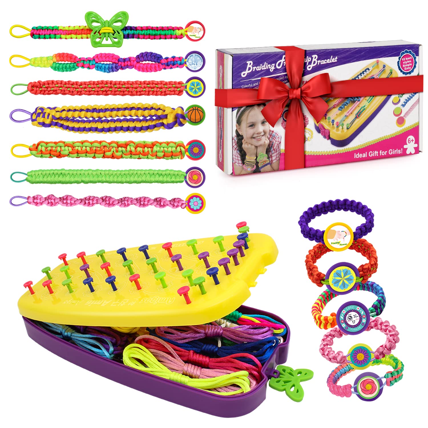 WELWOE DIY Friendship Bracelet Making Kit for Girls Ages 6-12 - Jewelry Craft Set with Colorful Strings & Beads - Perfect for Kids Party Favors, Birthday Gifts & Christmas Presents - Fun Creative Activity for Sleepovers, Summer Camps & Arts & Crafts Time