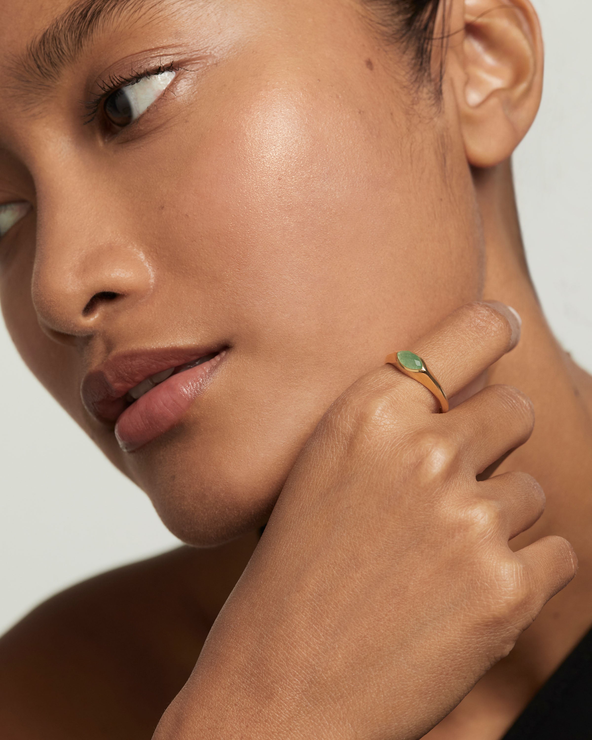 Green Aventurine Nomad Stamp Ring for Women | Handmade Boho Jewelry | Spiritual Healing Crystal Ring | Perfect for Yoga, Meditation & Travel Accessories