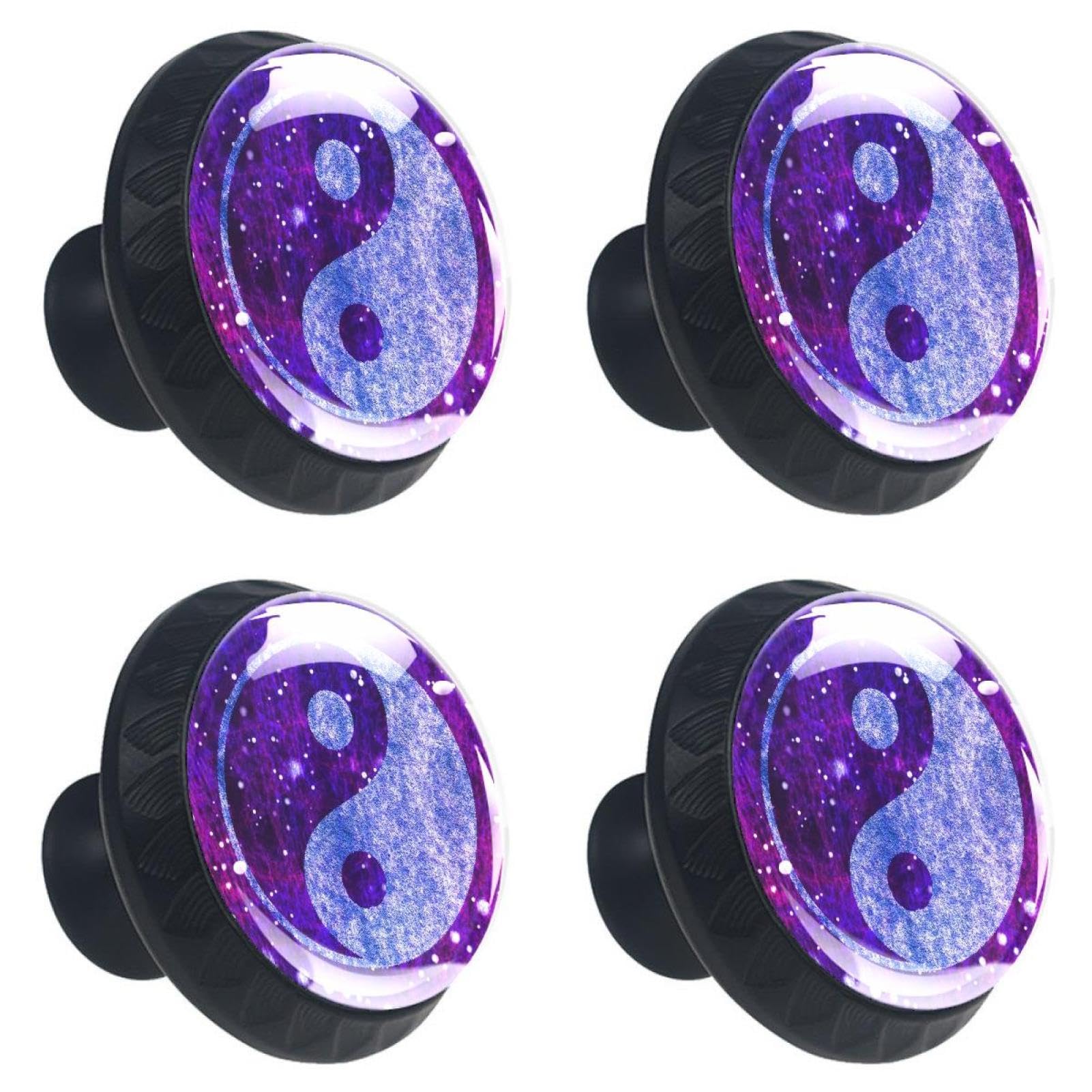 8Pcs Modern Cabinet Handles & Knobs - Abstract Yin Yang Design for Kitchen Cabinets, Dressers & Furniture (Black & White) - Perfect for Home Renovation & DIY Projects