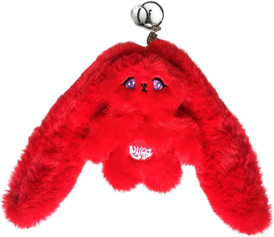 Yuqi (G)I-DLE Official Merchandise - Red Rabbit Plush Pendant Keychain with Acrylic Charm | Kpop Fan Gift, Bag Accessory & Cute Keyring for Kpop Lovers