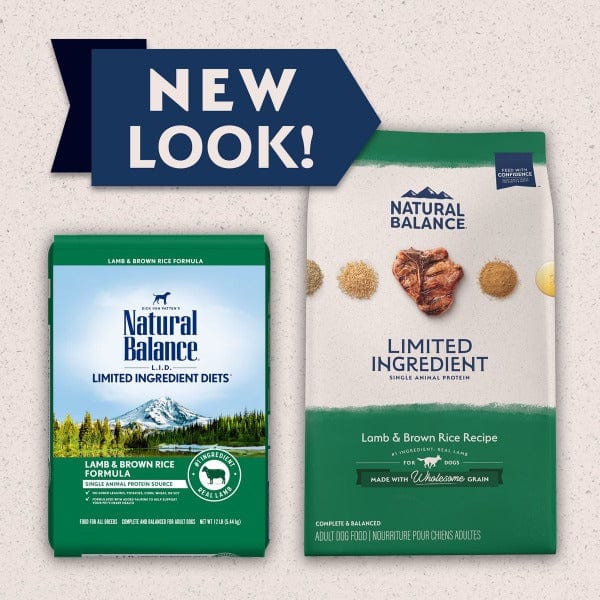 Natural Balance Limited Ingredient Lamb & Brown Rice Recipe Dry Dog Food - Grain Free, Hypoallergenic for Sensitive Stomachs - Perfect for Adult Dogs with Allergies or Digestive Issues