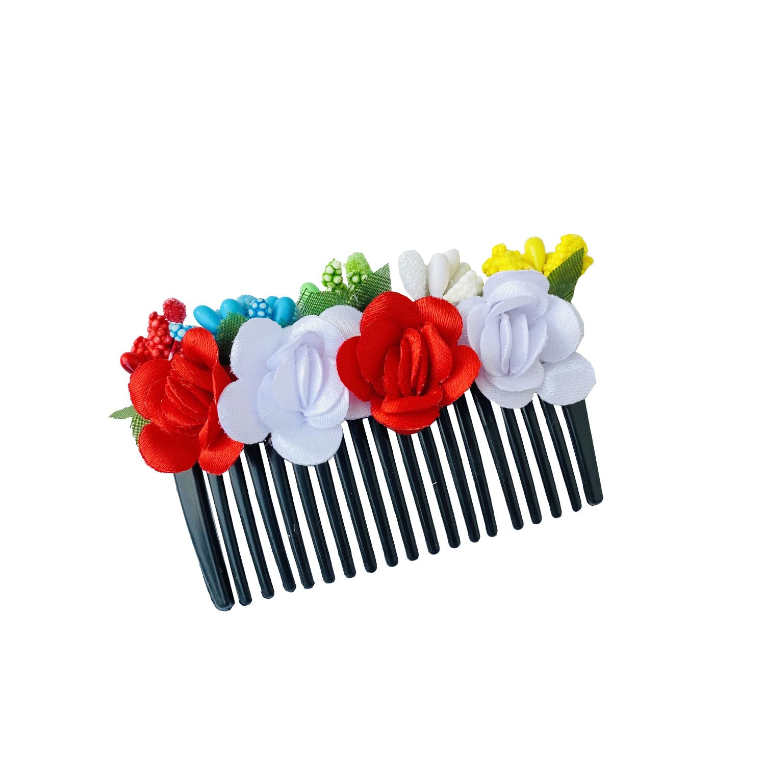 VinshBond Floral Hair Clips for Women & Girls - 6-Piece Hair Bun & Side Clip Set (Multicolor) | Perfect for Weddings, Parties & Everyday Hairstyles