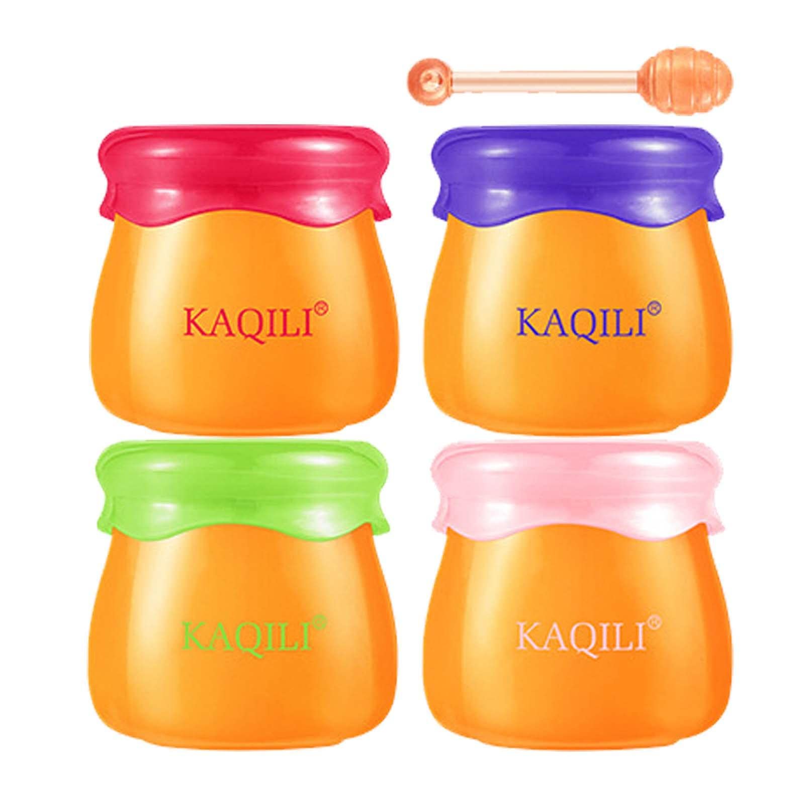 4 Pack Natural Bee Propolis Honey Lip Balm - 0.35oz Moisturizing Lip Care for Dry, Cracked Lips with Lip Brush - Perfect for Winter Protection, Daily Hydration & On-the-Go Nourishment
