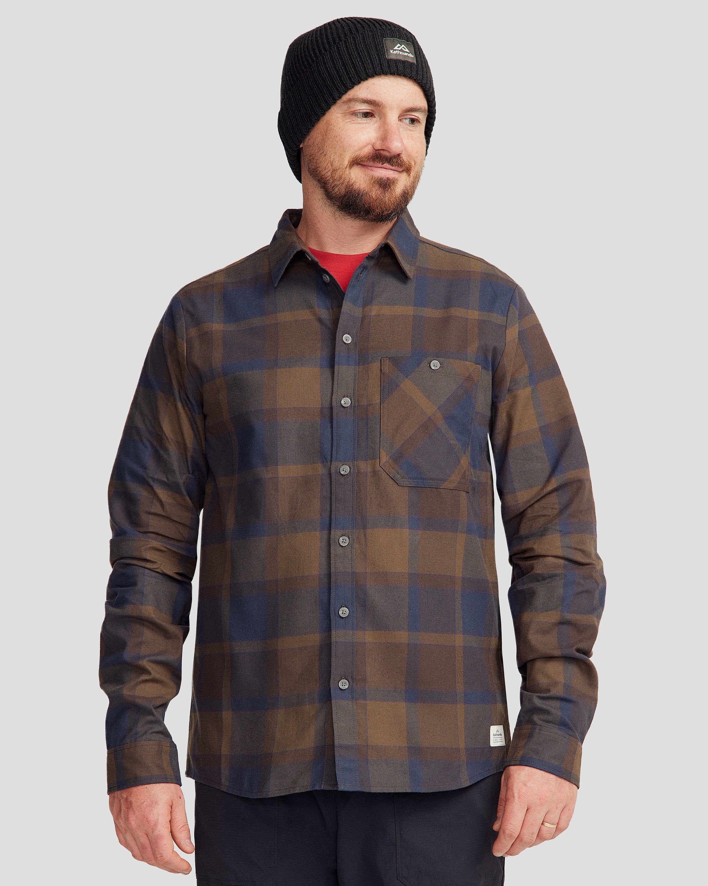 Fyfe Men's Long Sleeve Plaid Shirt - Comfortable Trail Hiking & Outdoor Casual Wear for Men