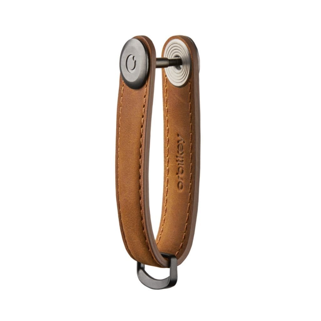Orbitkey Leather 2.0 Key Organizer - Premium Crazy Horse Chestnut Brown Key Holder for Men & Women - Perfect for Home, Office, and Travel Organization