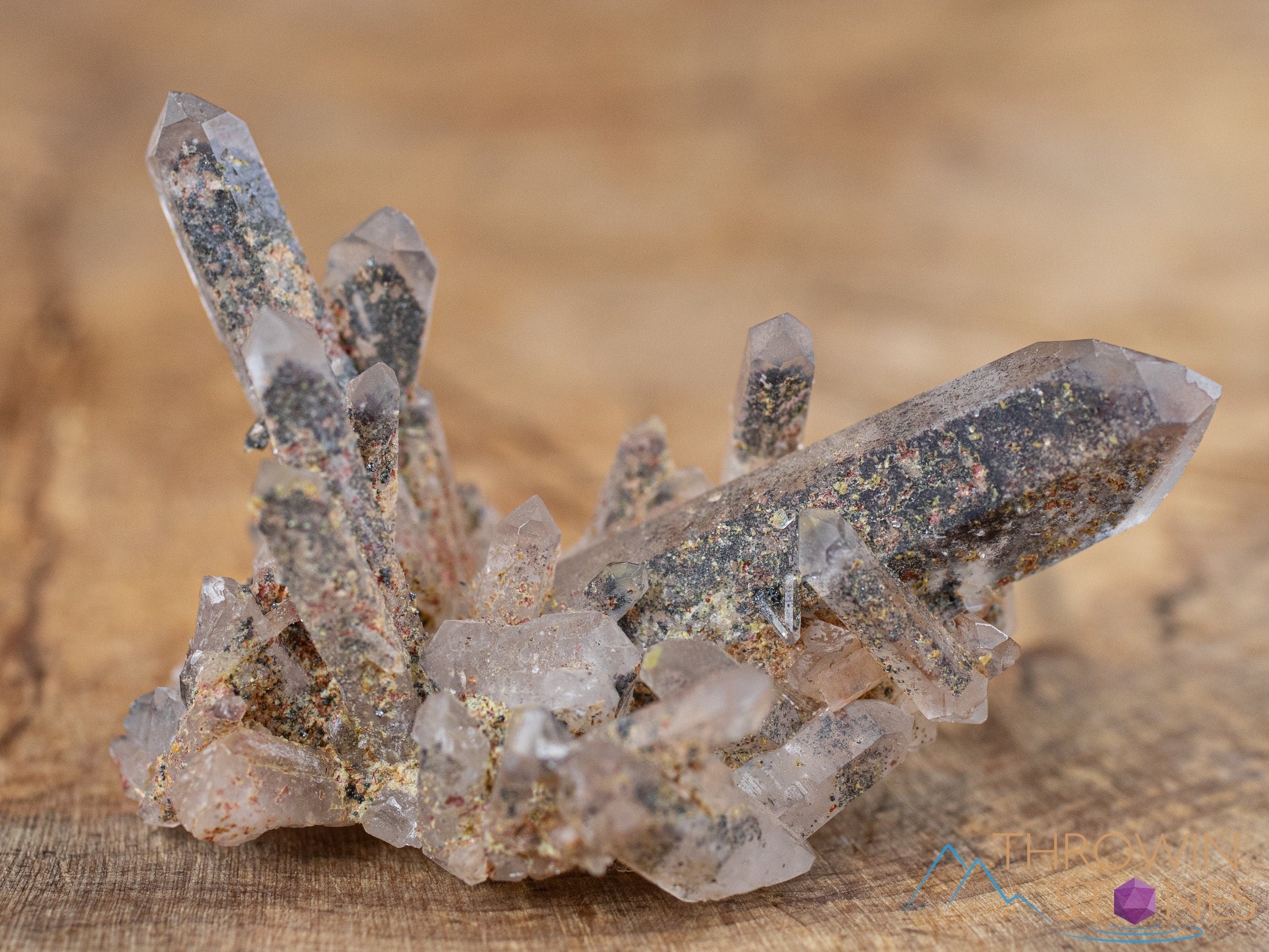 Natural MESSINA QUARTZ Raw Crystal Cluster with Specular HEMATITE - Healing Stones for Home Decor, Spiritual Gifts, Housewarming Present | Perfect for Meditation, Energy Cleansing & Office Desk Decor