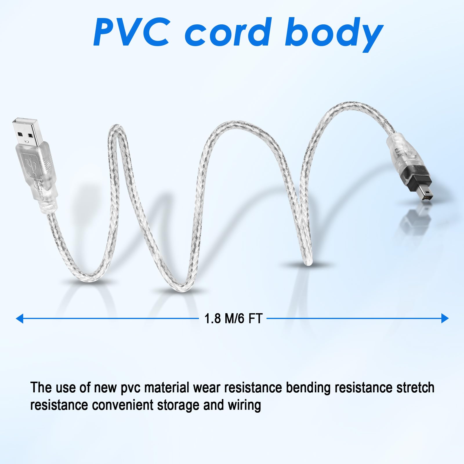 Firewire to USB Adapter Cable - 4Pin 1394 to USB 2.0 Converter for Mac/PC Devices