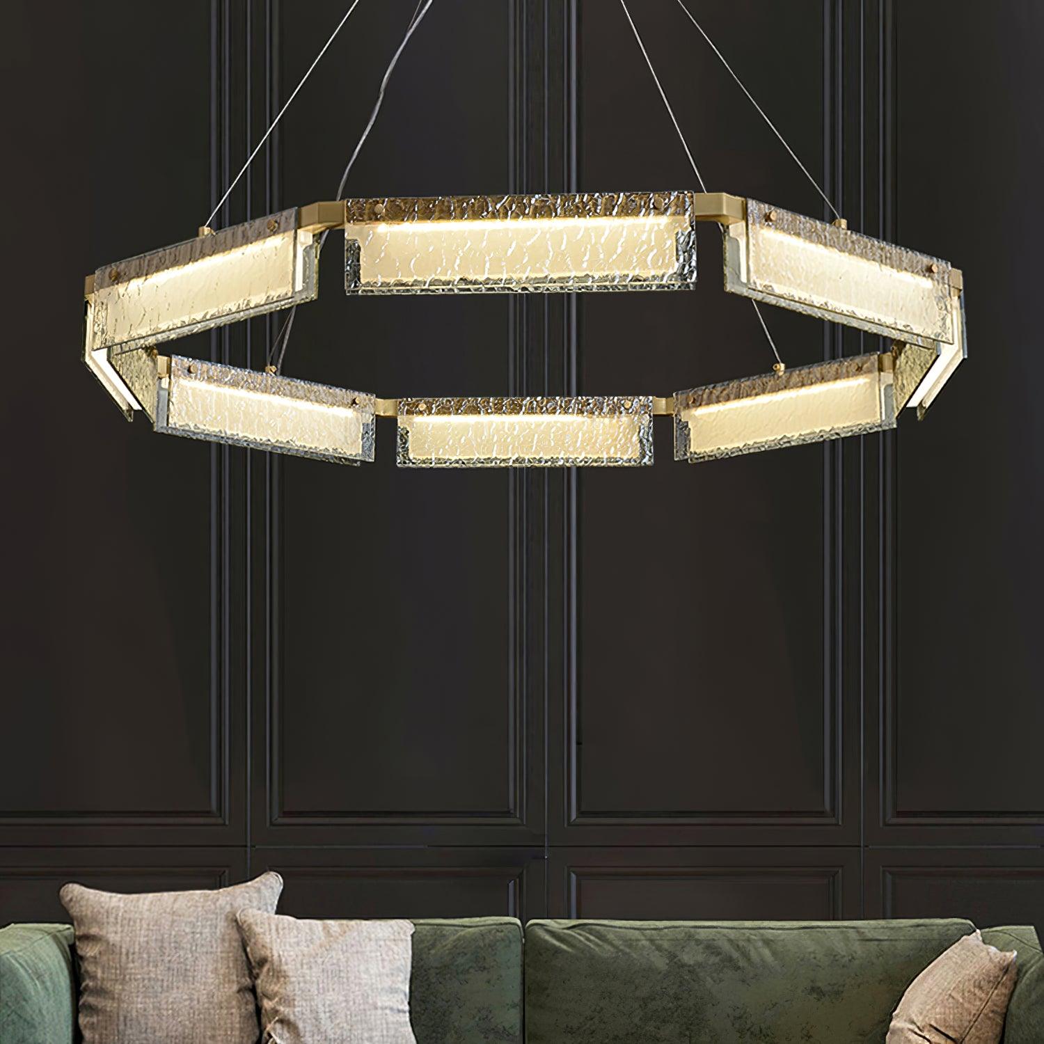 Asner Modern LED Chandelier Light Fixture - Crystal Ceiling Lighting for Dining Room, Bedroom, Living Room - Energy Efficient Dimmable Hanging Lamp for Home Decor