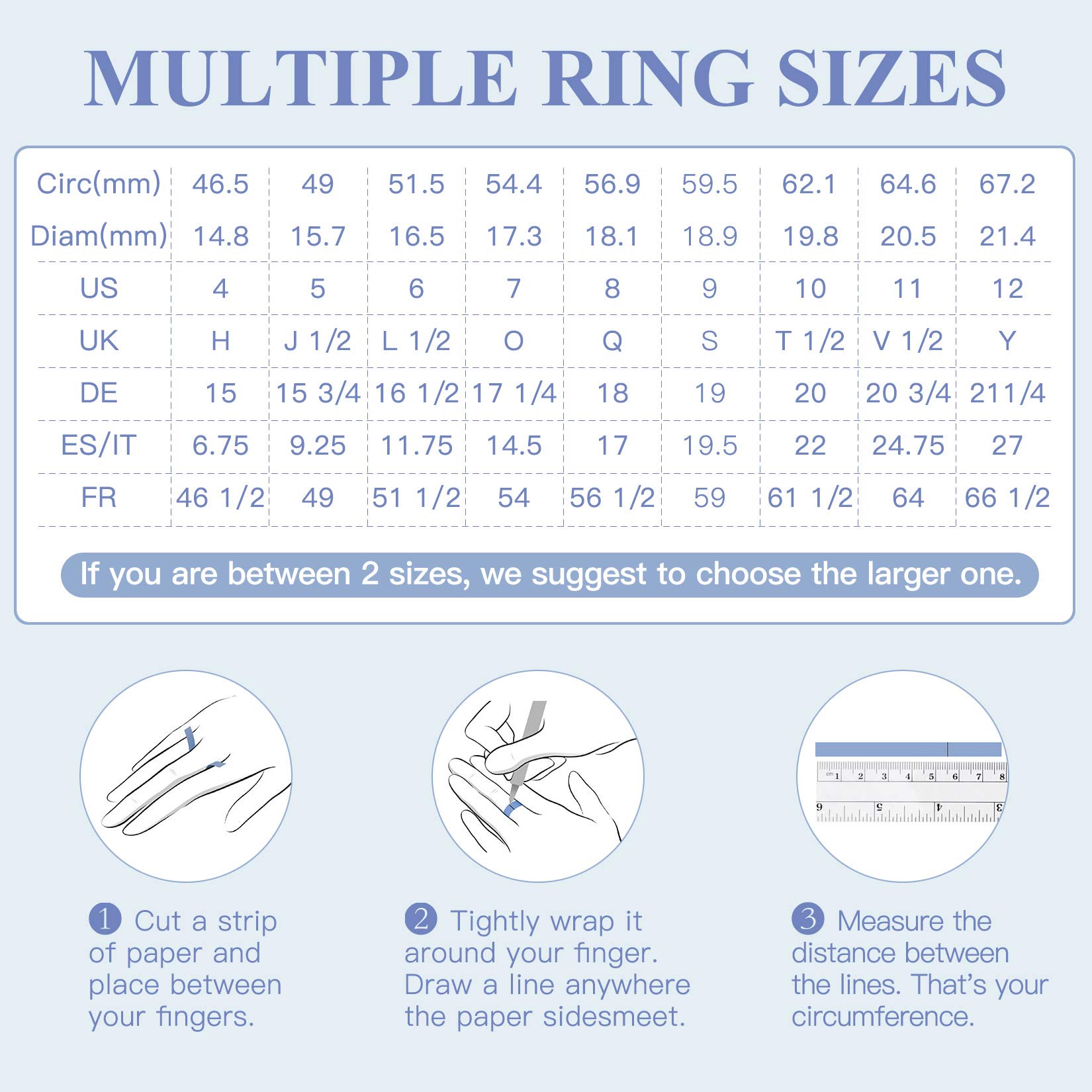 Suplight 925 Sterling Silver Triple Interlocked Ring Set - Engravable 2mm/3mm/5mm Simple Plain Band Rings for Women & Men (Gift Box Included) - Perfect for Anniversaries, Weddings & Everyday Wear