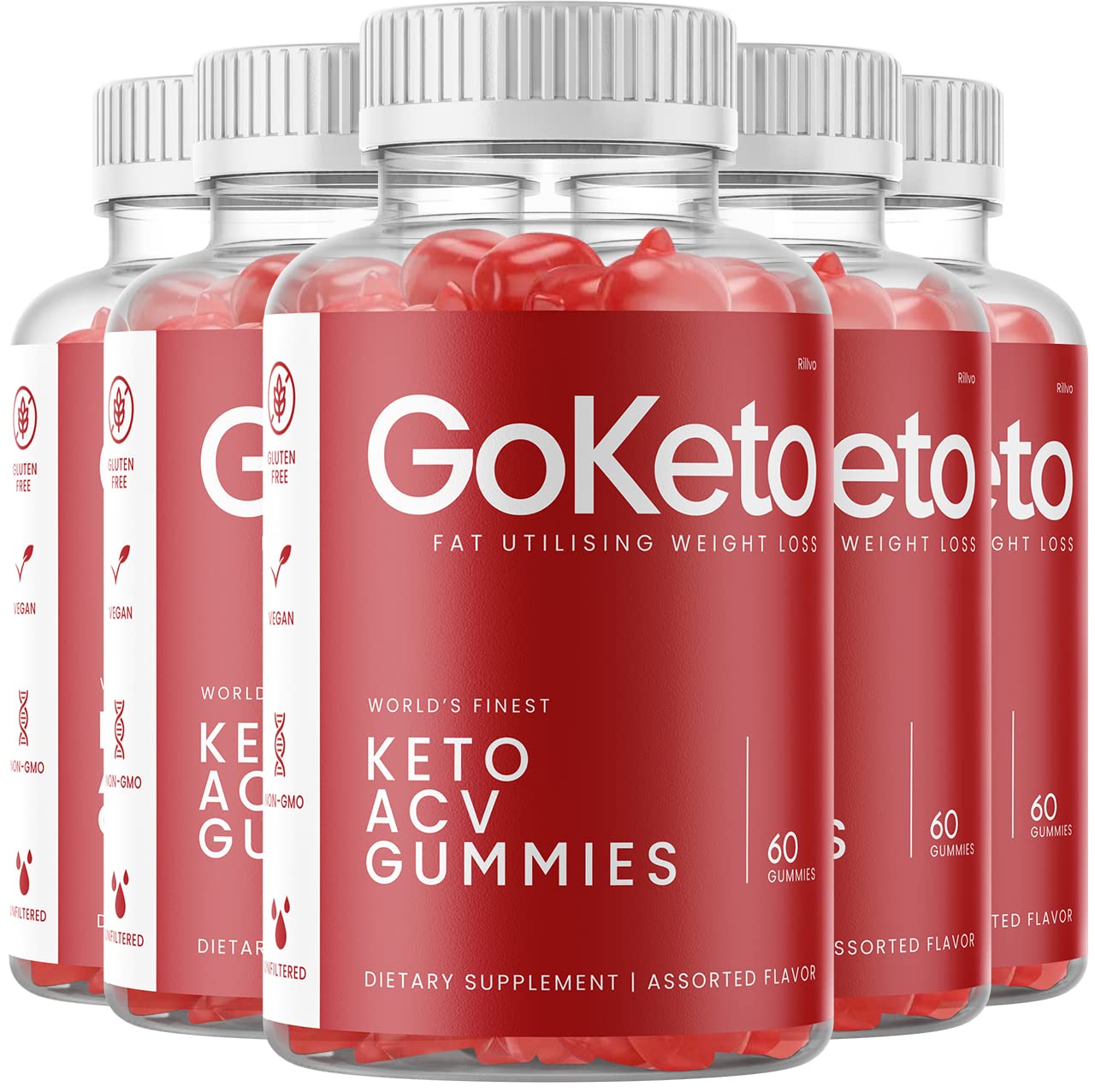(5 Pack) Go Ketos Gummies - 300 Count Keto-Friendly Sugar-Free Gummies for Weight Loss & Energy Boost - Perfect for Ketogenic Diet, Low Carb Snacking & On-the-Go Nutrition