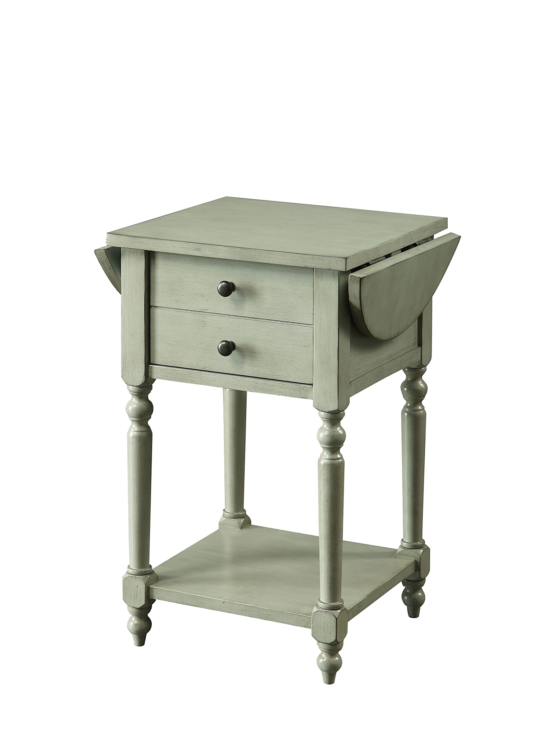 HOMES: Inside + Out Liliana Side Table in Antique Gray - Perfect for Living Room, Bedroom, or Office Decor