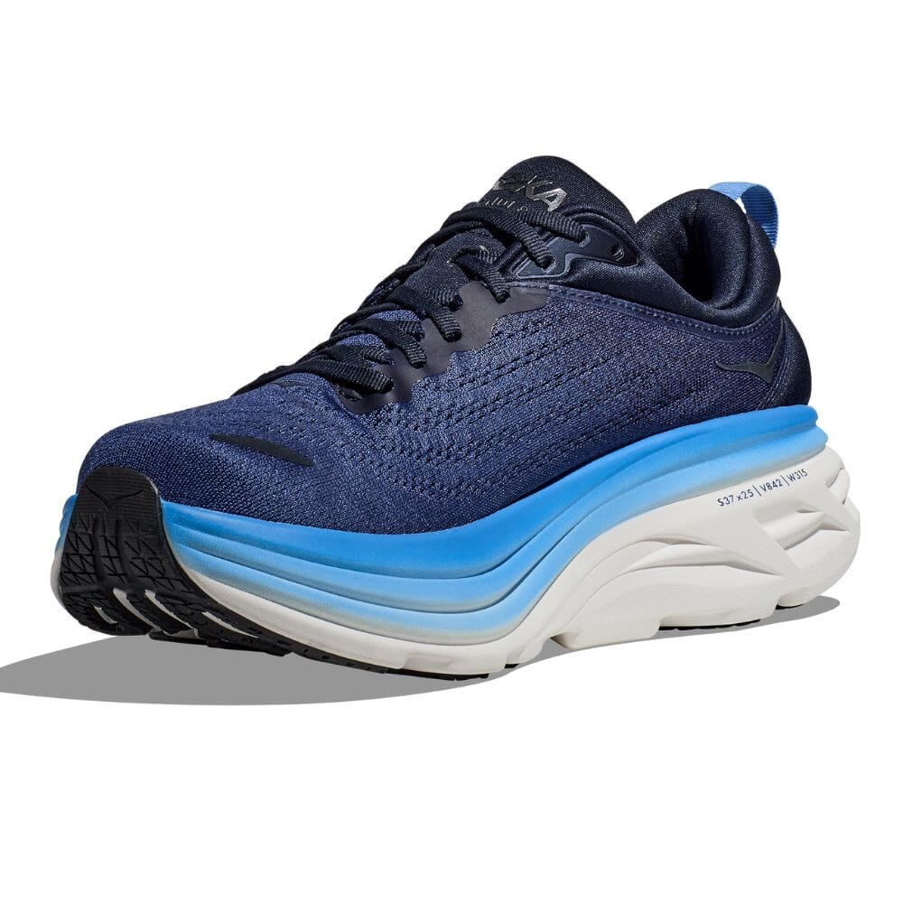Hoka Men's Bondi 8 Running Shoes - Lightweight Cushioned Sneakers for Marathon, Jogging & Walking - Breathable Mesh Upper with Maximum Support & Comfort