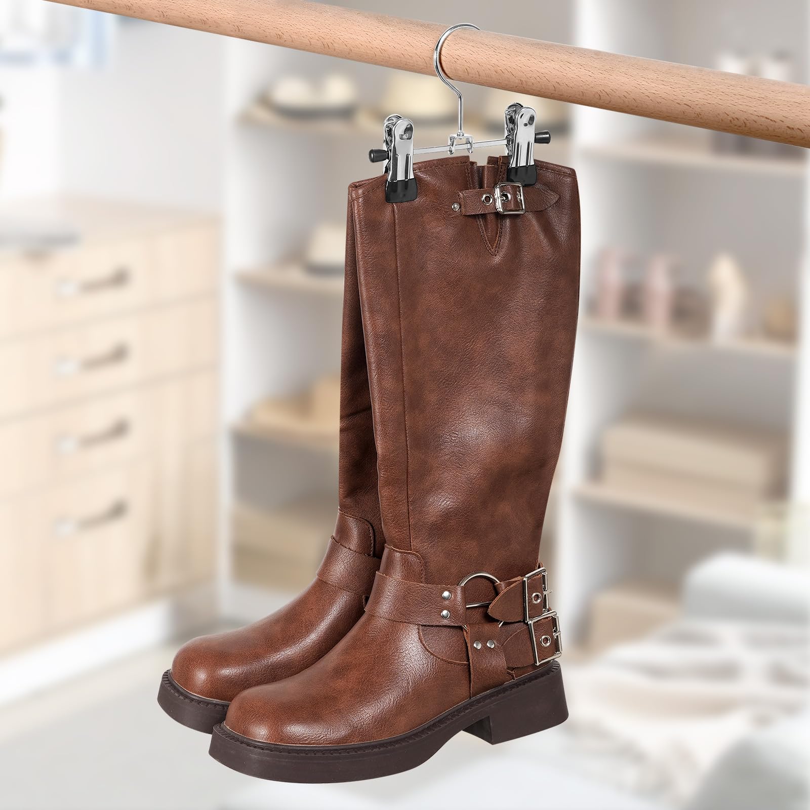 20 Pack Boot Hangers with Clips for Closet Organizers - Space Saving Storage for Boots, Leggings, Jeans, Scarves & Hats - Perfect for Closet, Wardrobe & Dorm Organization