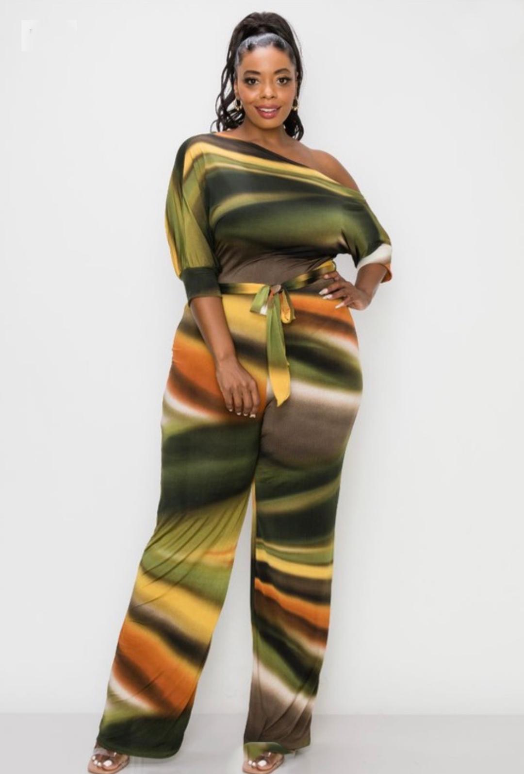 Taylor Curve Jumpsuit for Women - Olive Multi Color Floral Print Romper | Casual Summer Outfit, Beachwear, Vacation Dress