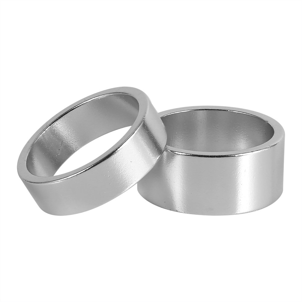 Keenso 4Pcs Aluminum Alloy Headset Spacer Set (5mm/10mm/15mm/20mm) - 28.6mm Front Stem Fork Washer for Bicycle Repair & Maintenance - Silver - Perfect for MTB, Road Bike & Cycling Accessories Installation