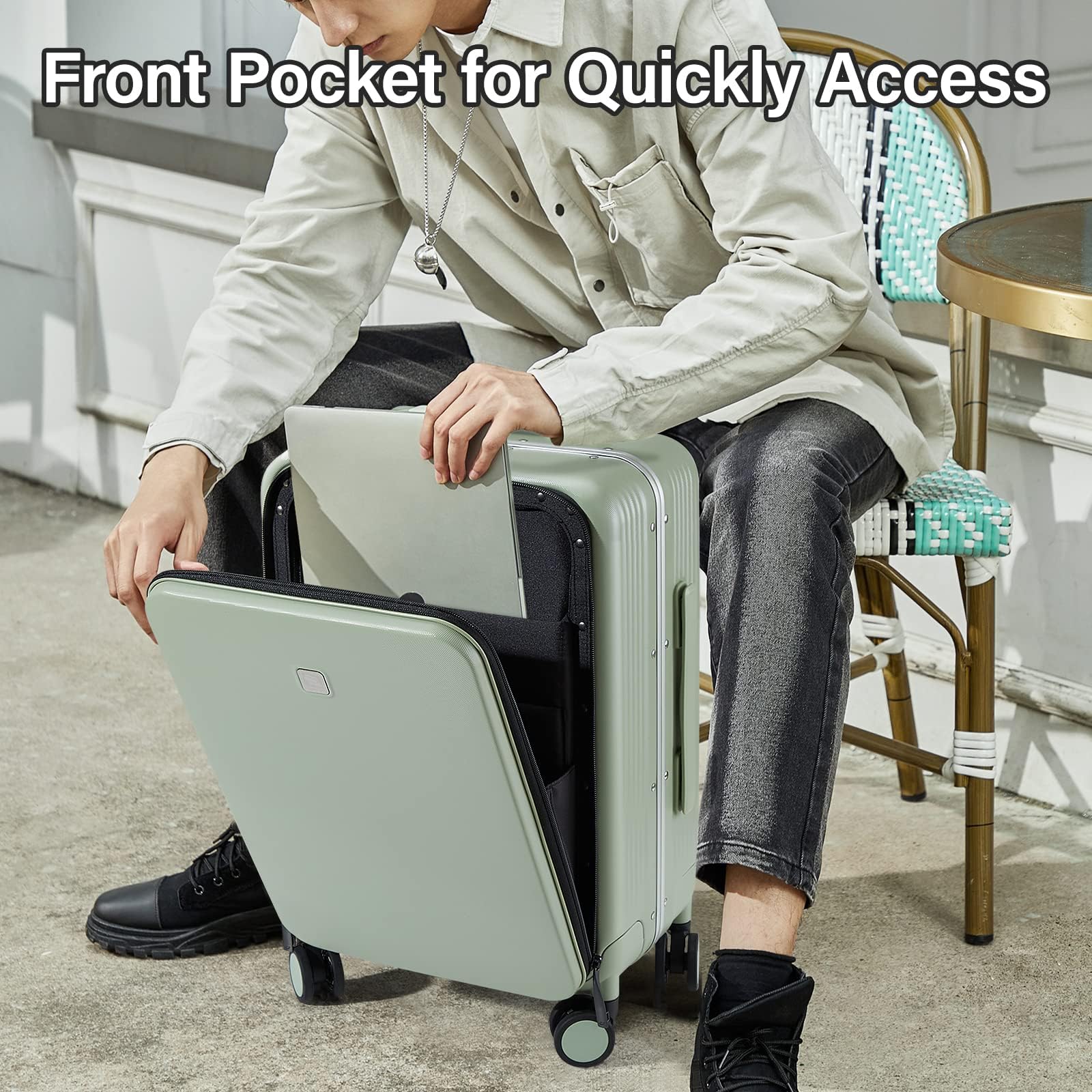 20 Inch Hanke Carry On Luggage - Airline Approved Hardshell Suitcase with 360° Spinner Wheels, Lightweight Travel Luggage for 2-3 Day Business Trips & Weekend Getaways | Perfect for Business Travelers & Short Vacations