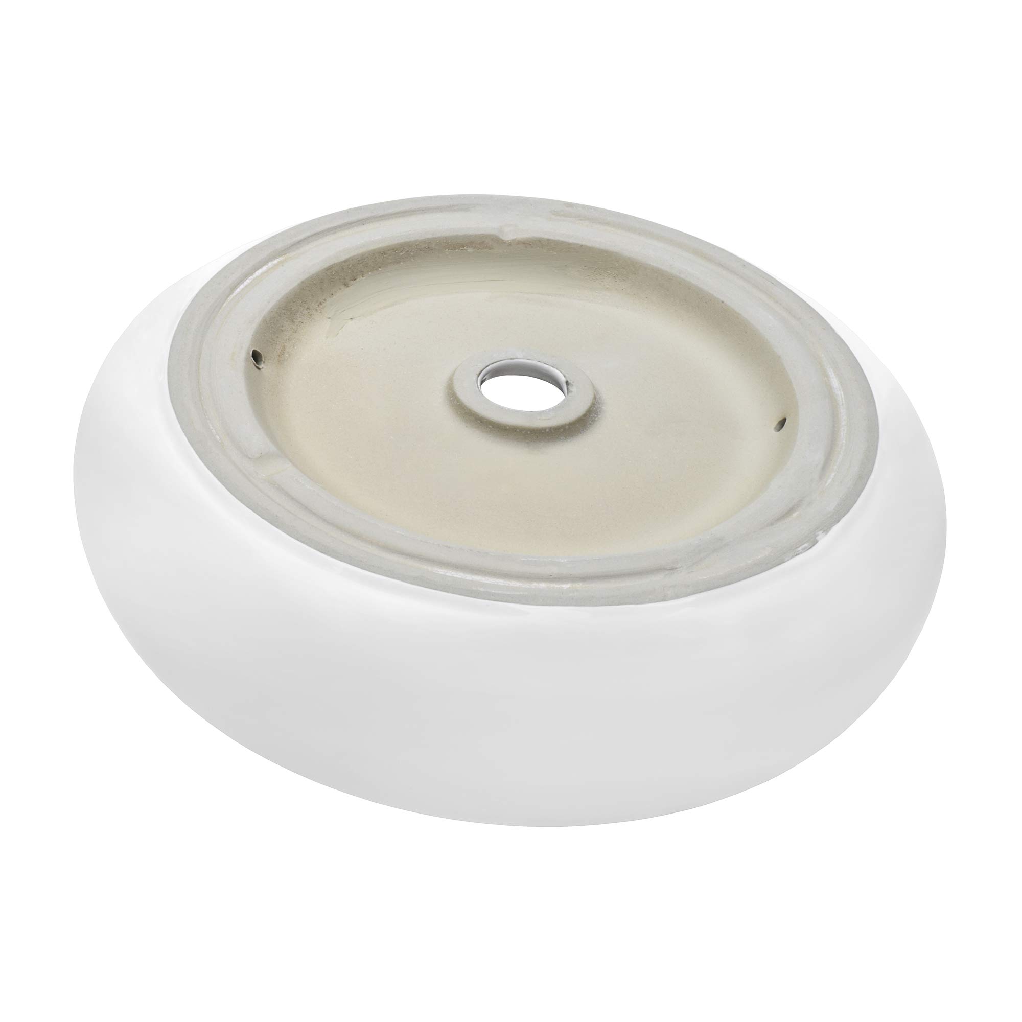 Ruvati 12 Inch White Porcelain Round Vessel Sink for Bathroom Vanity - RVB0312 | Above Counter Ceramic Sink for Modern & Elegant Bathroom Decor | Perfect for Small Spaces, Powder Rooms & Guest Baths