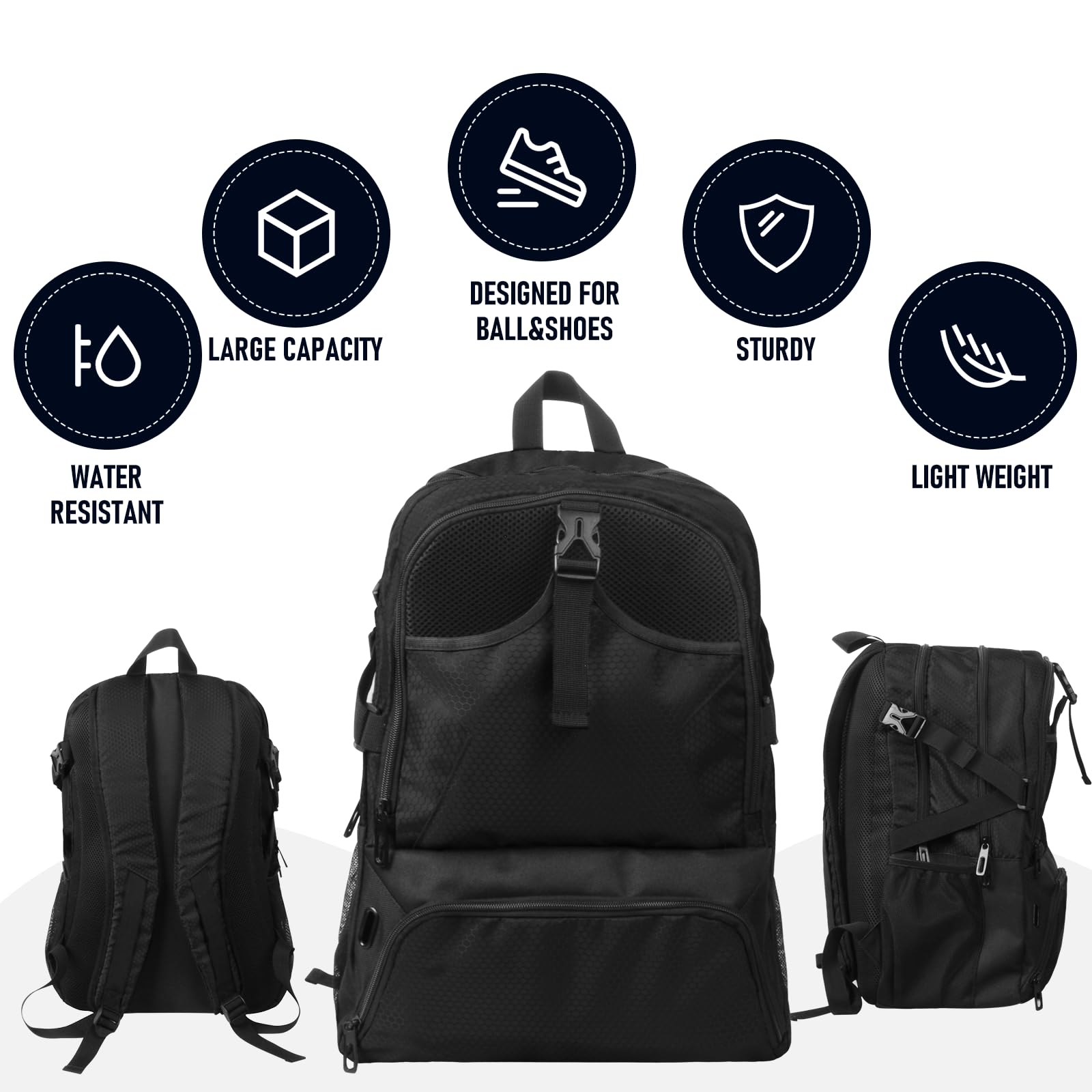 **Waterproof Basketball Backpack with Large Shoe & Ball Compartment – 30L Sports Equipment Bag for Men & Women – Perfect for Gym, Soccer, Volleyball, Travel & Outdoor Activities**
