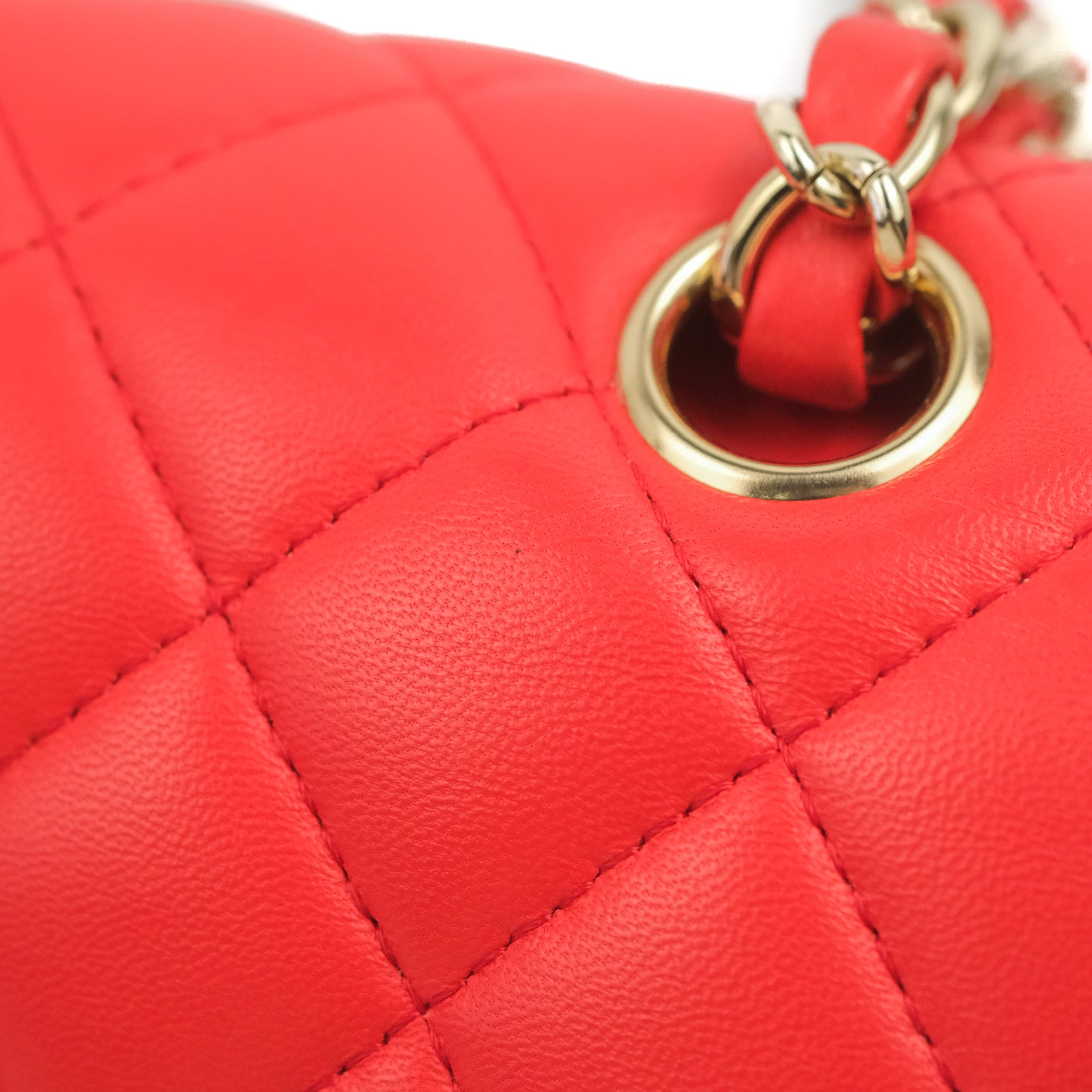 Chanel Classic Medium Double Flap Bag - Red Lambskin Leather with Gold Hardware | Luxury Designer Handbag for Women, Perfect for Parties, Weddings & Everyday Elegance
