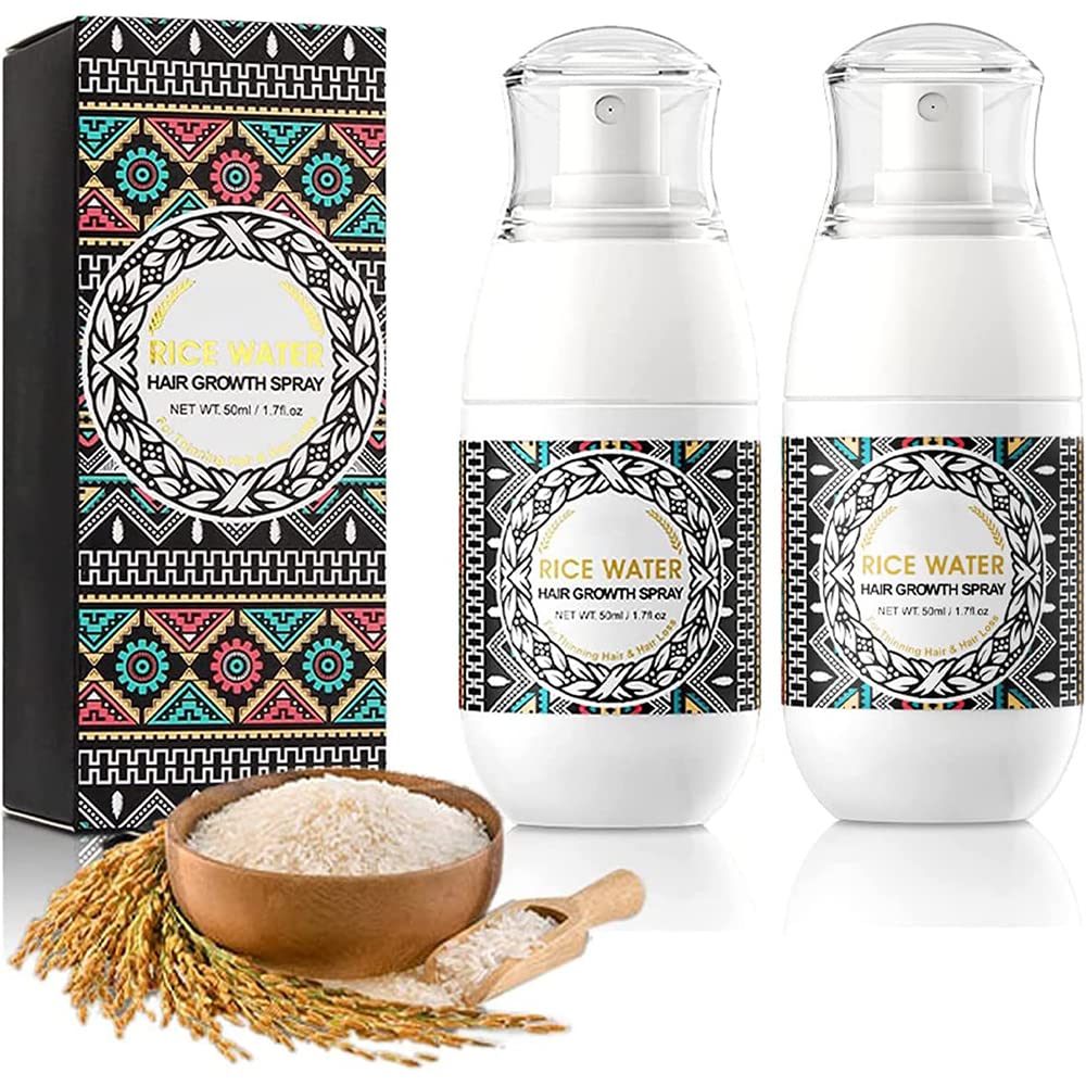 50ml Fermented Rice Water Hair Growth Serum - Nourishing & Repairing for Dry Damaged Hair - Hair Loss Treatment for Men & Women (2-Pack) - Perfect for Daily Hair Care & Scalp Health